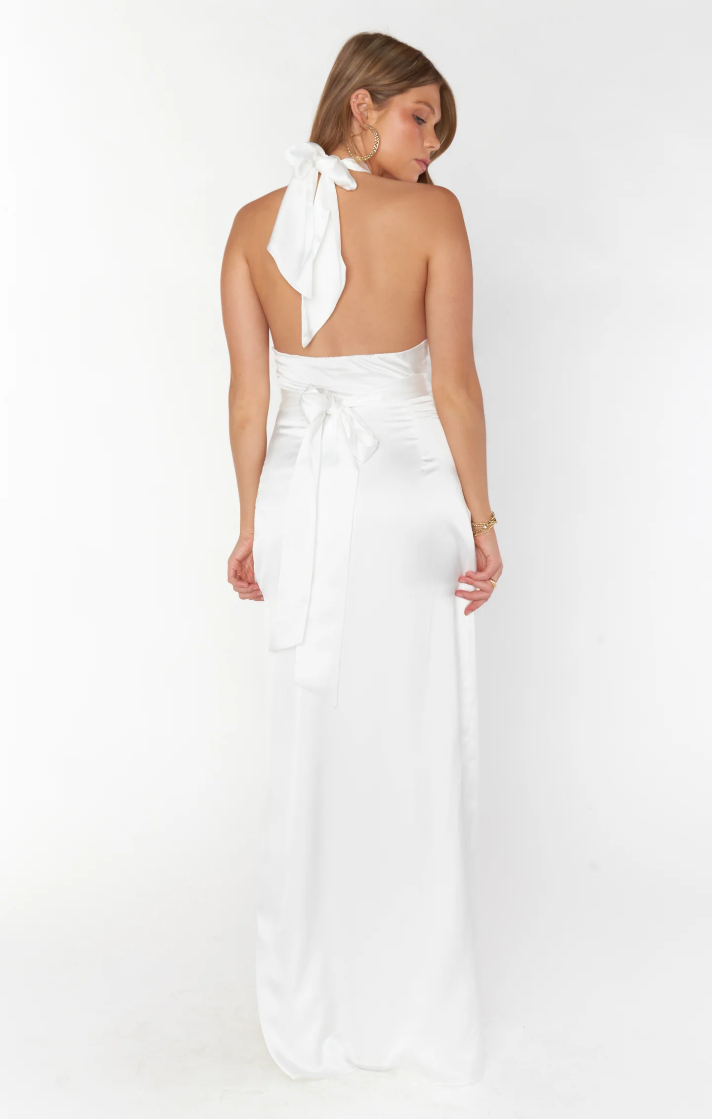 Adele Halter Maxi Dress ~ Ivory Luxe Satin - Image 8