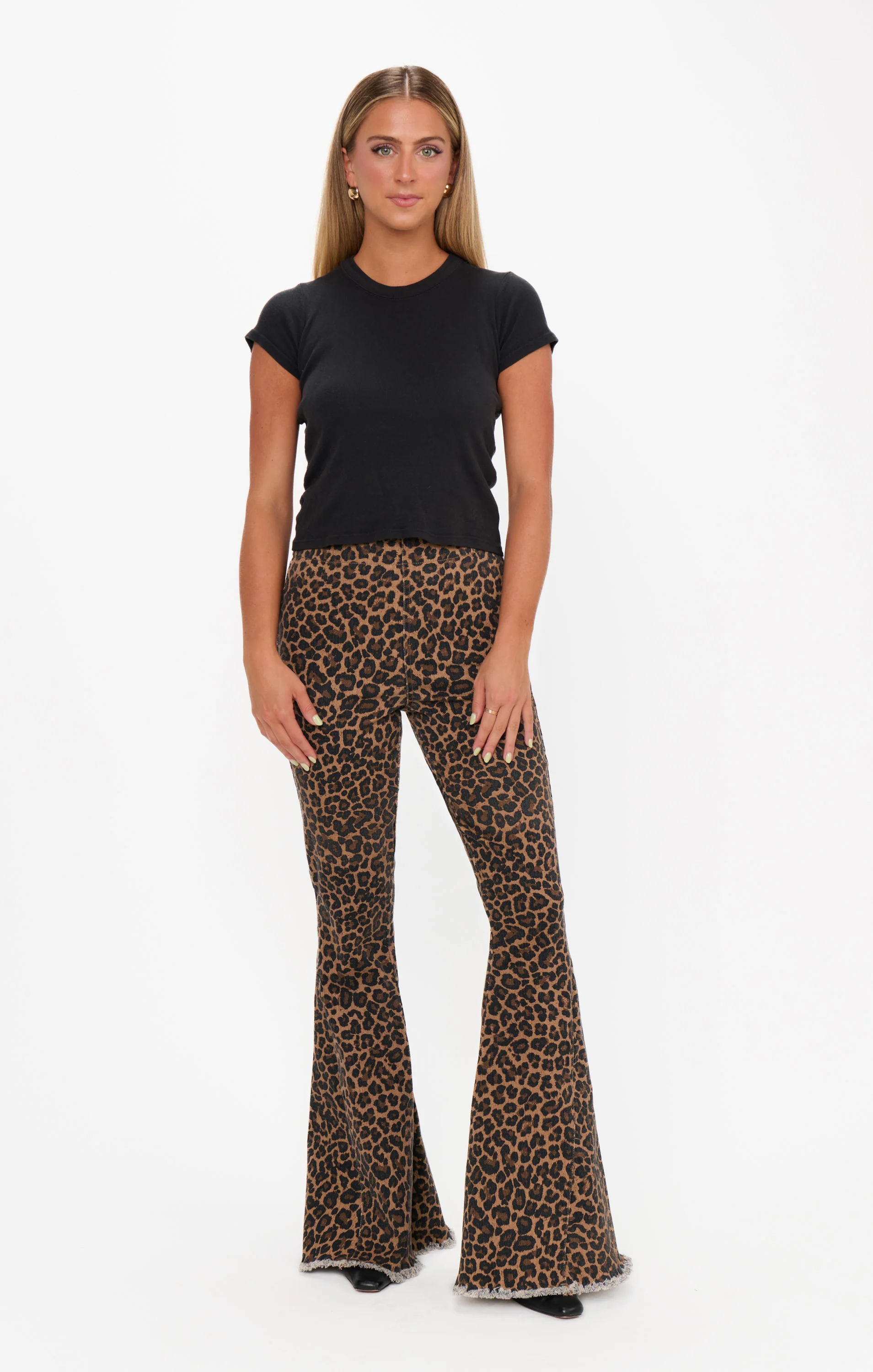 Berkeley Bells ~ Leopard Latte Denim - Image 3