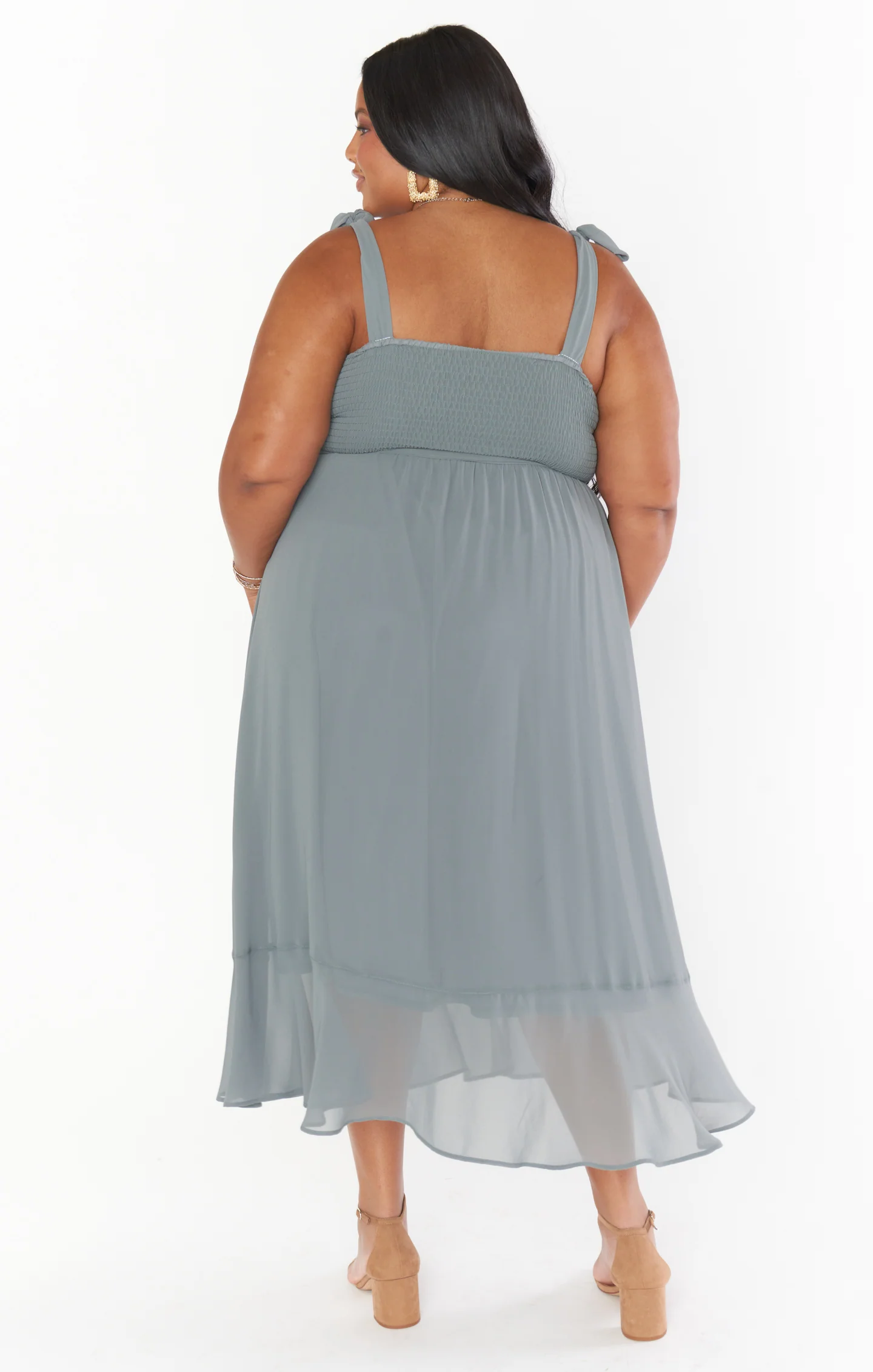 Claire Midi Dress ~ Deep Sage Chiffon - Image 21