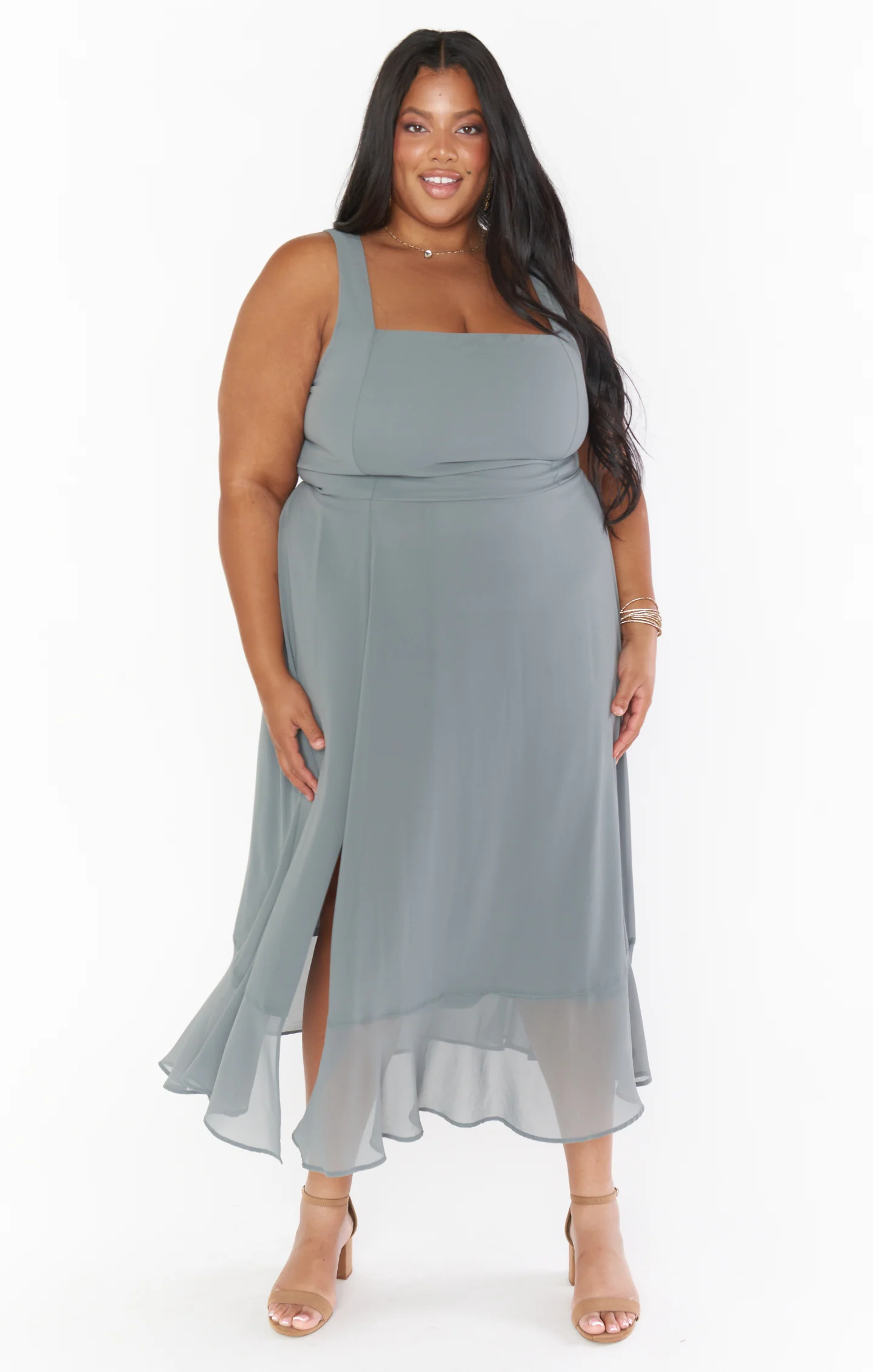Claire Midi Dress ~ Deep Sage Chiffon - Image 22