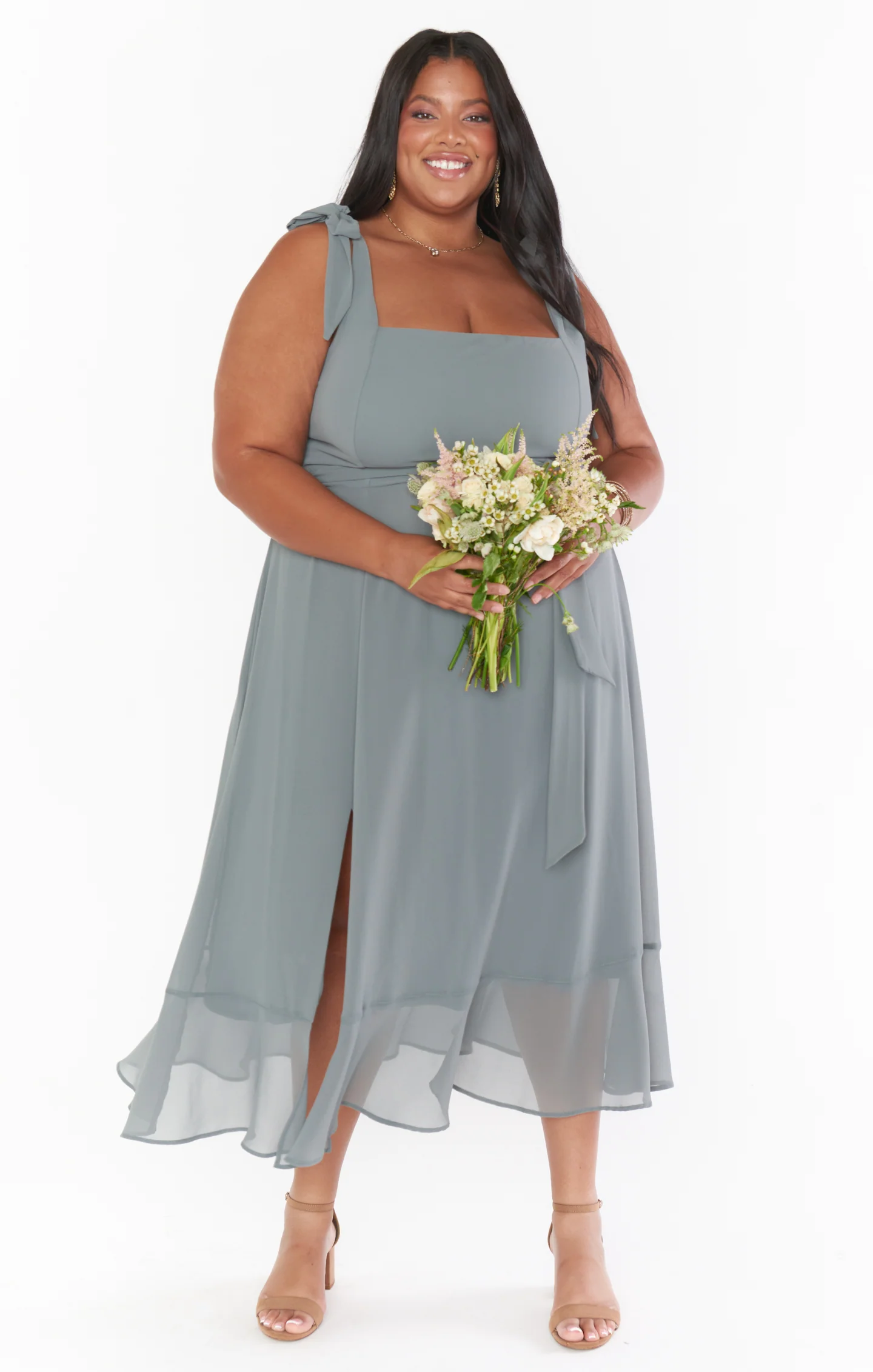 Claire Midi Dress ~ Deep Sage Chiffon - Image 23