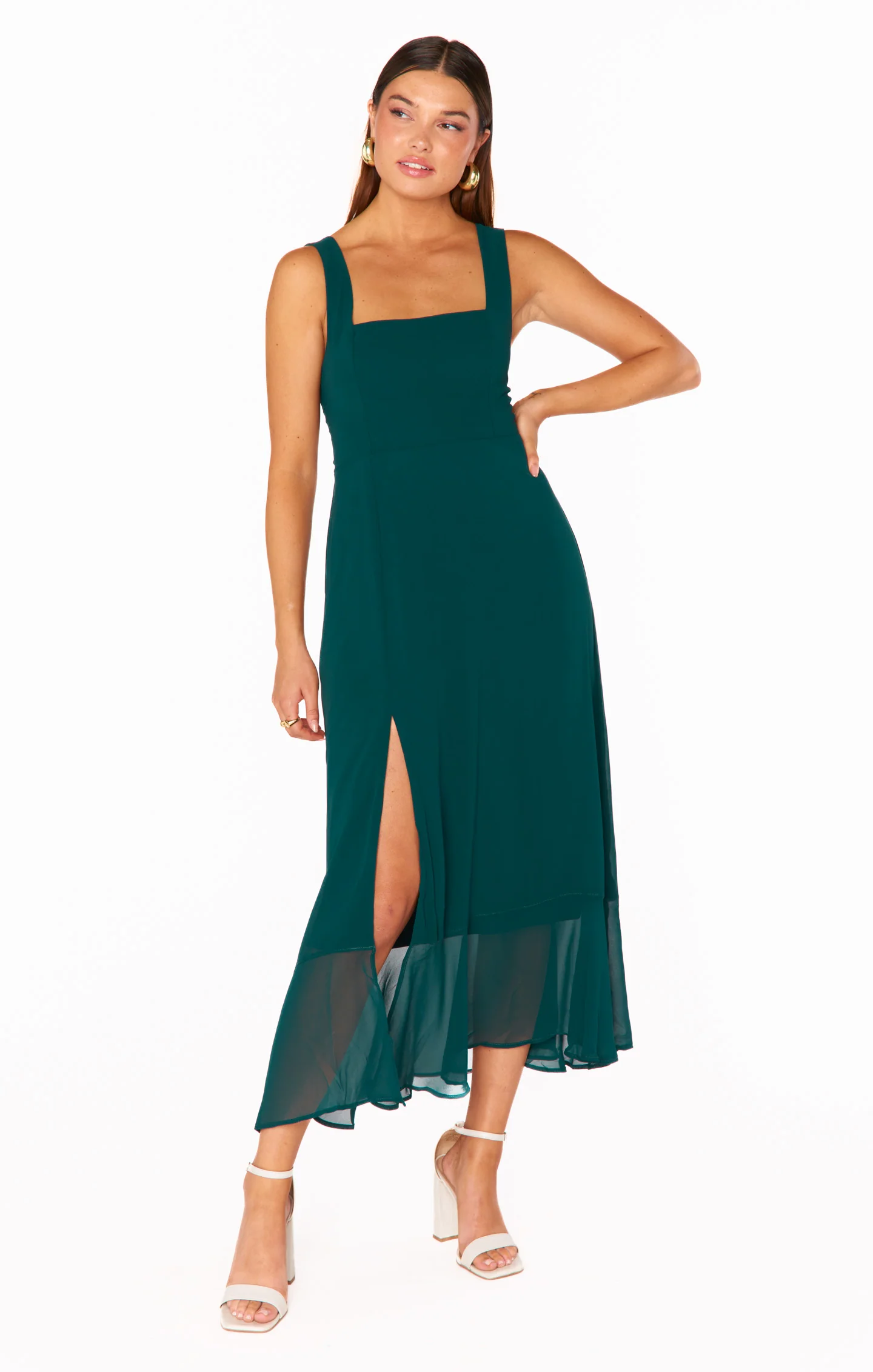 Claire Midi Dress ~ Emerald Chiffon - Image 10
