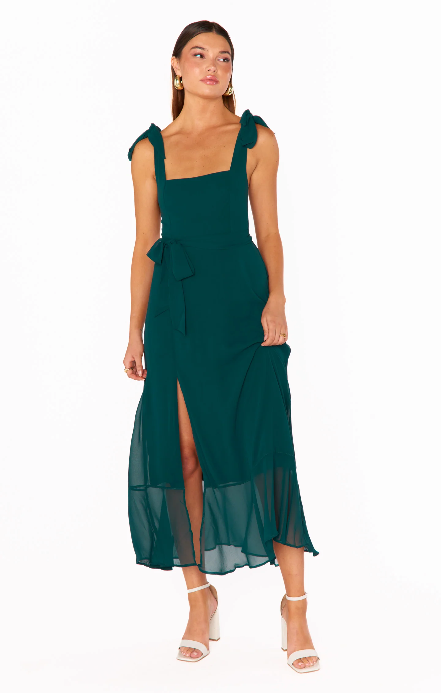 Claire Midi Dress ~ Emerald Chiffon - Image 23