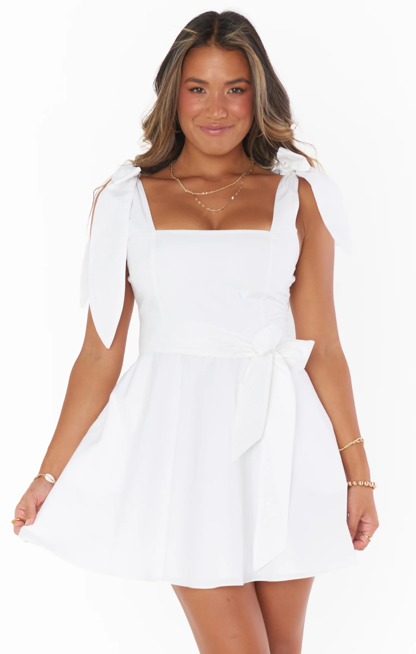 Claire Mini Dress ~ White Poplin - Image 3