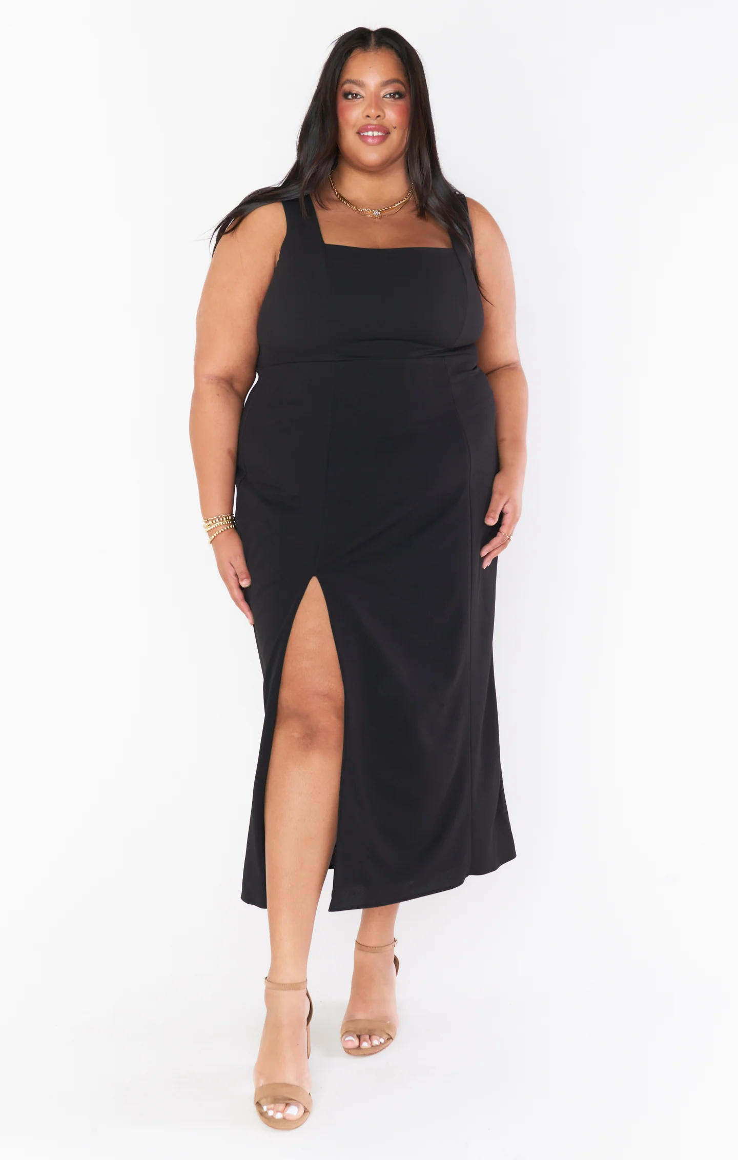 Eden Midi Dress ~ Black Stretch - Image 11