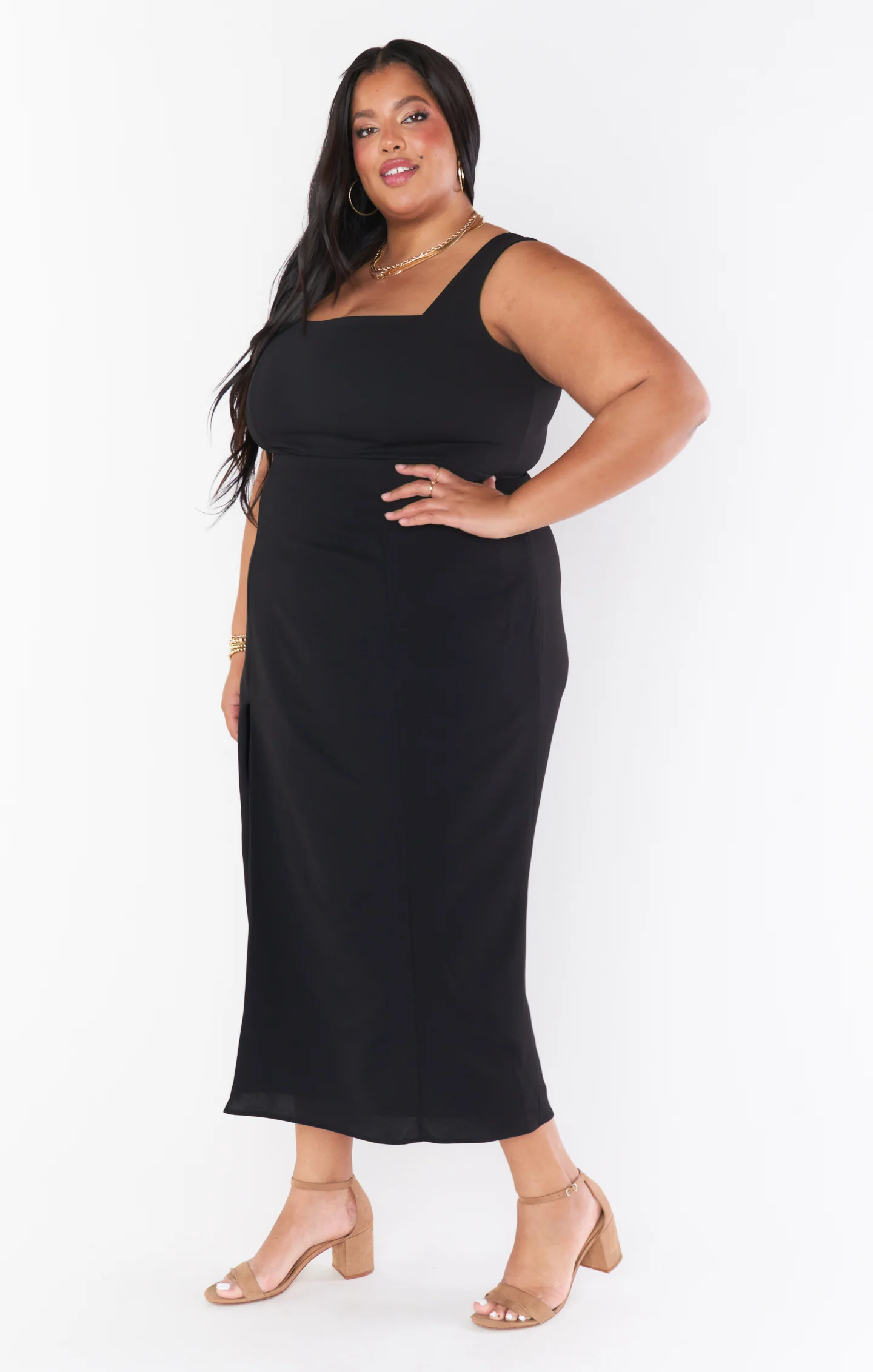 Eden Midi Dress ~ Black Stretch - Image 5