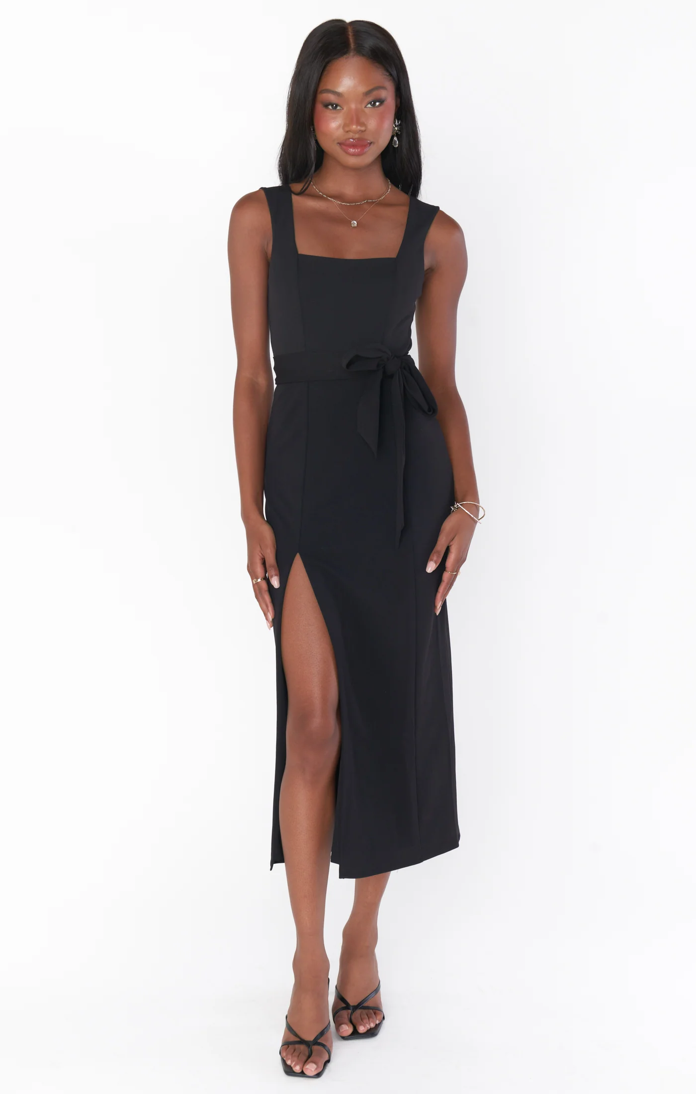 Eden Midi Dress ~ Black Stretch - Image 8