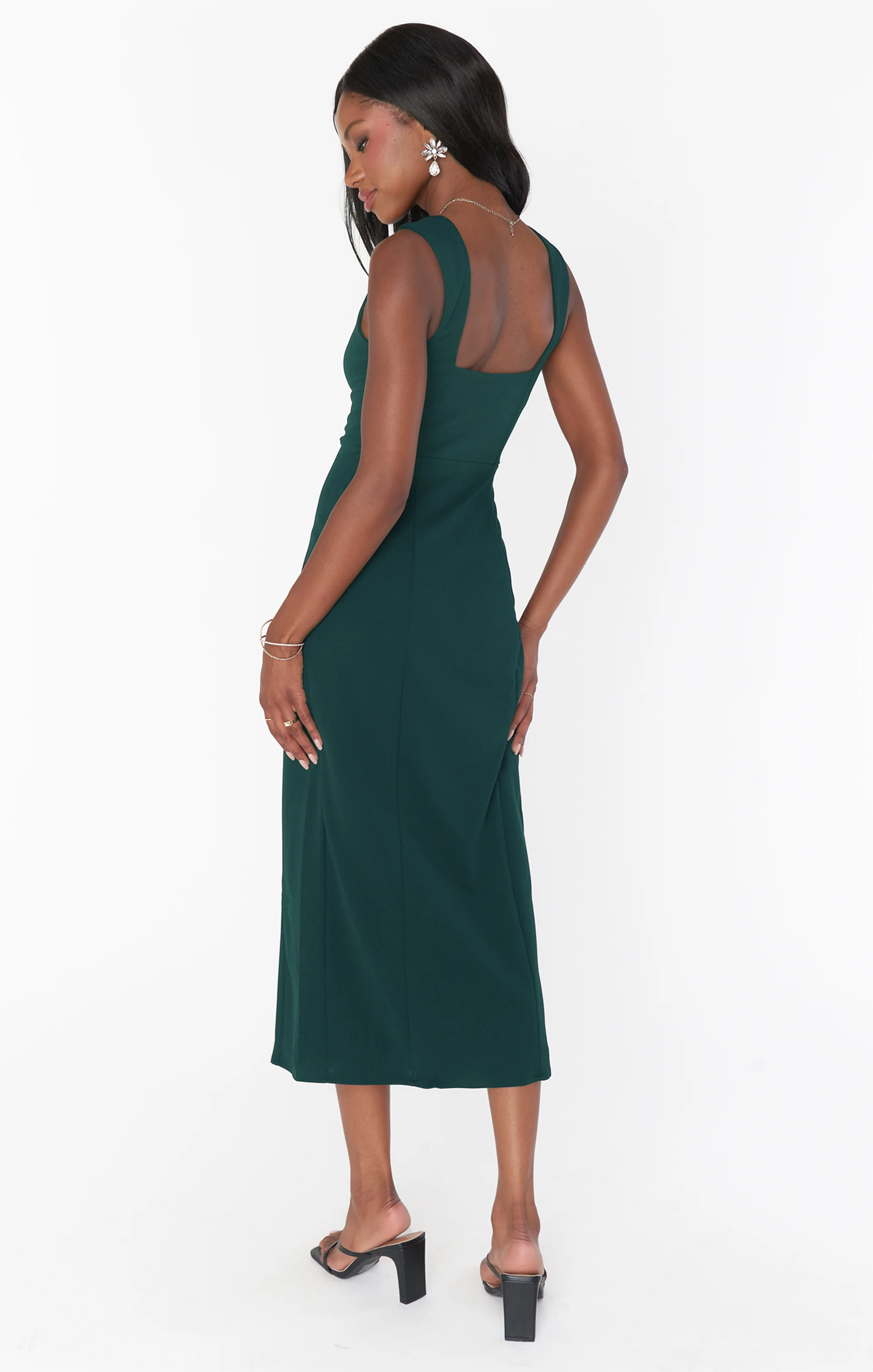 Eden Midi Dress ~ Emerald Stretch - Image 3