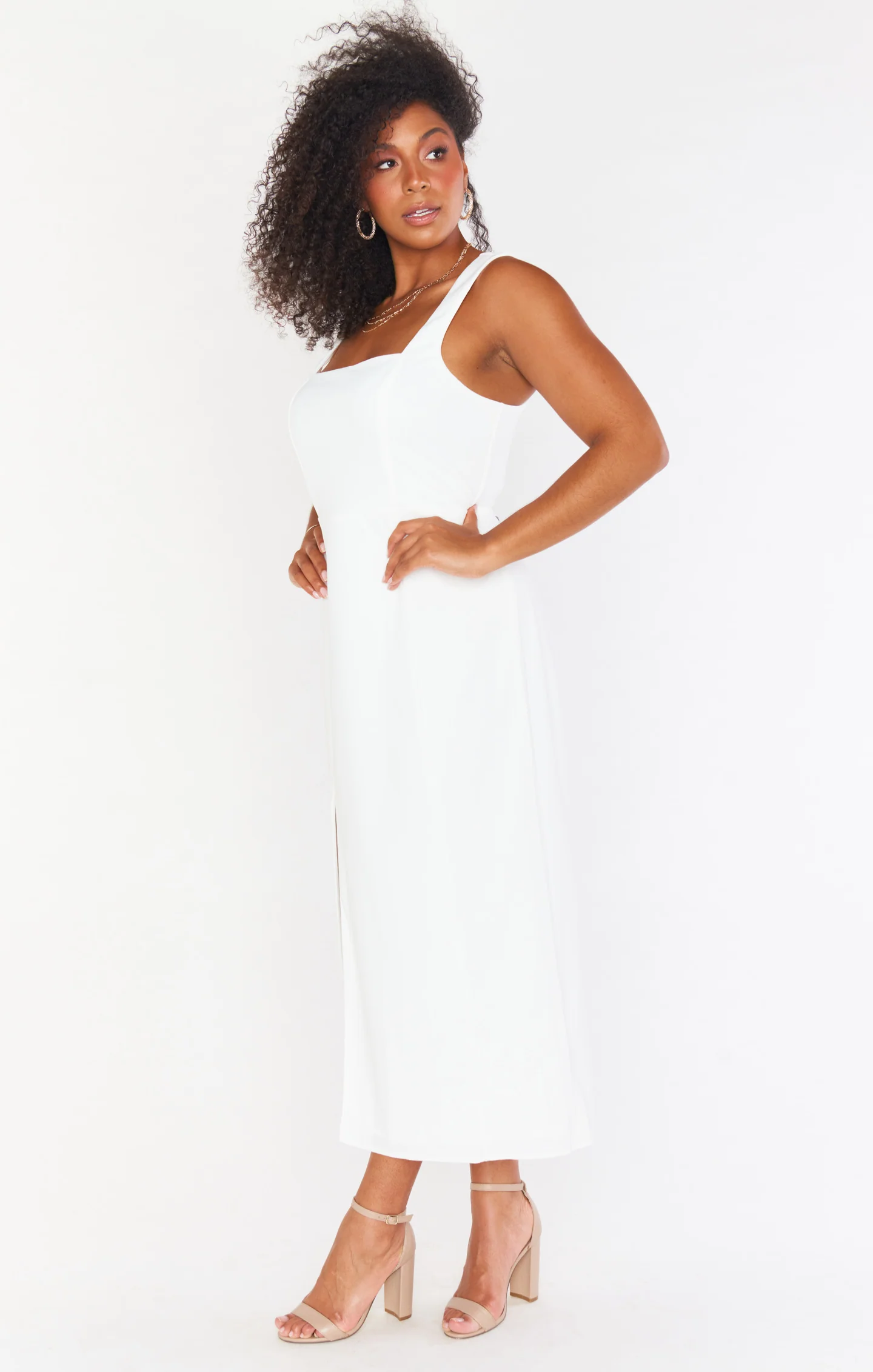 Eden Midi Dress ~ White Stretch - Image 4