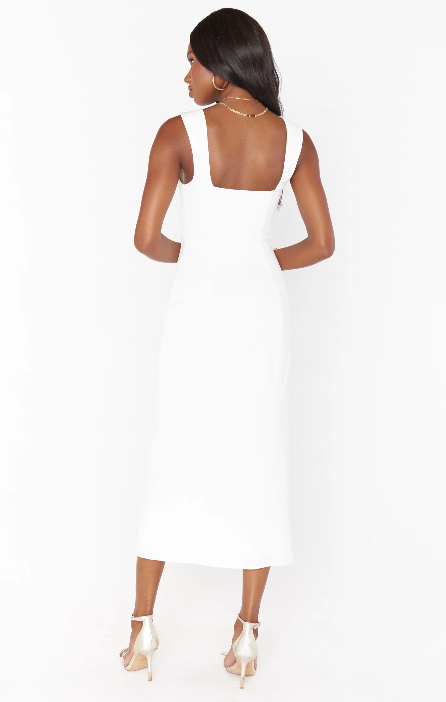Eden Midi Dress ~ White Stretch - Image 8