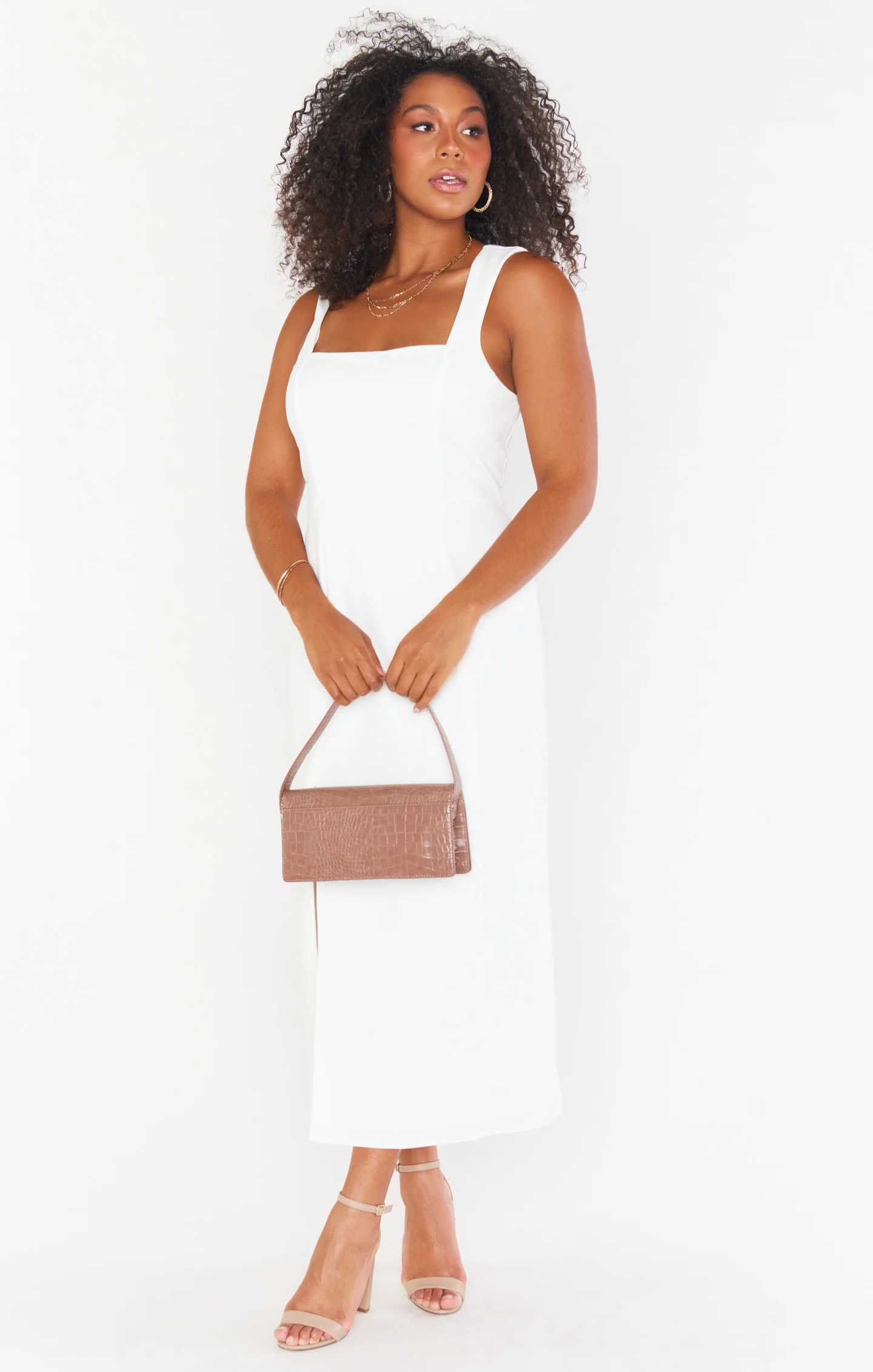 Eden Midi Dress ~ White Stretch - Image 9