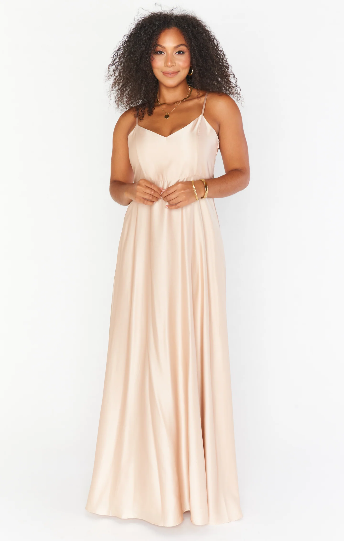 Faith Maxi Dress ~ Champagne Luxe Satin - Image 3