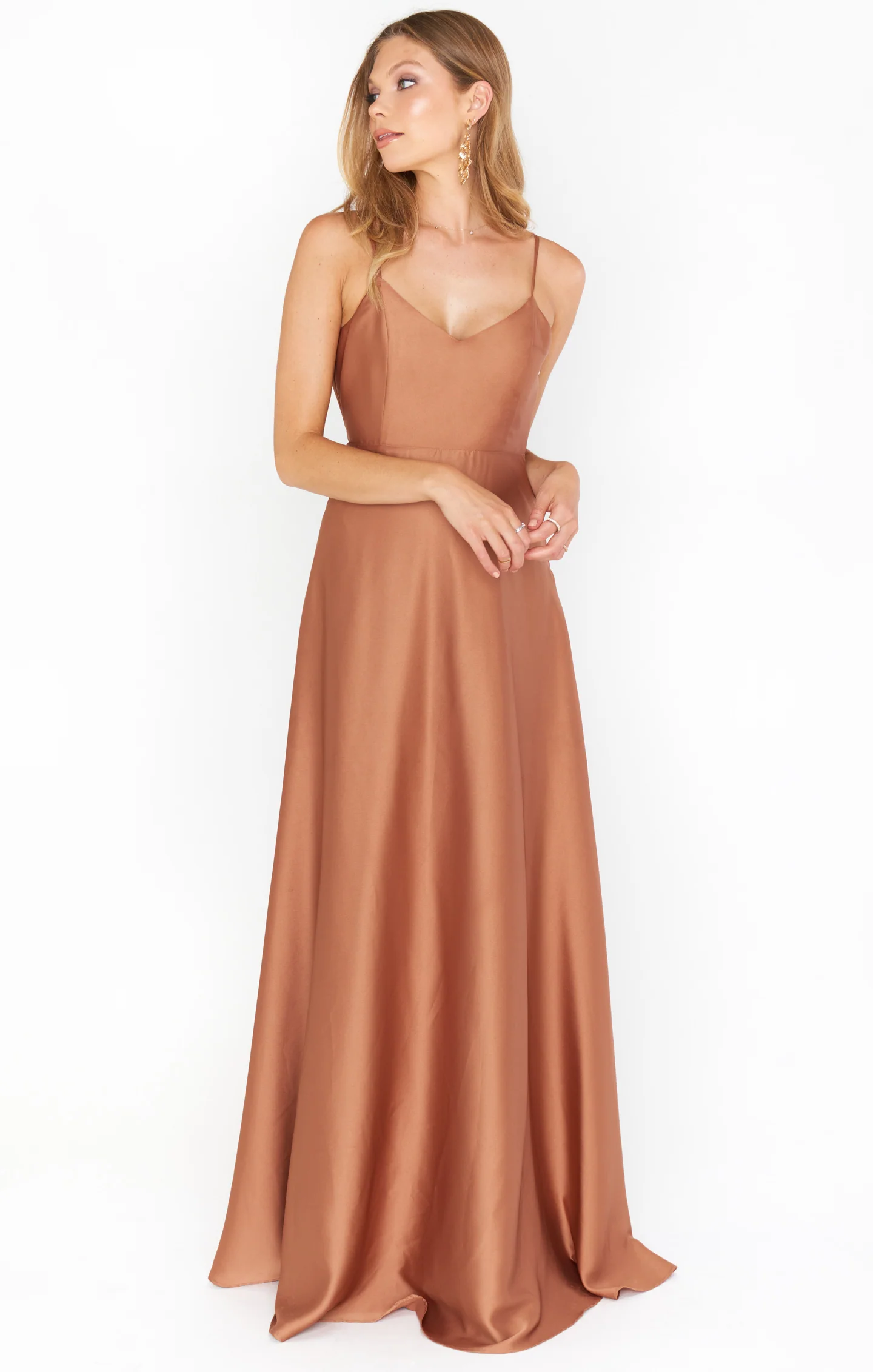 Faith Maxi Dress ~ Copper Luxe Satin - Image 3