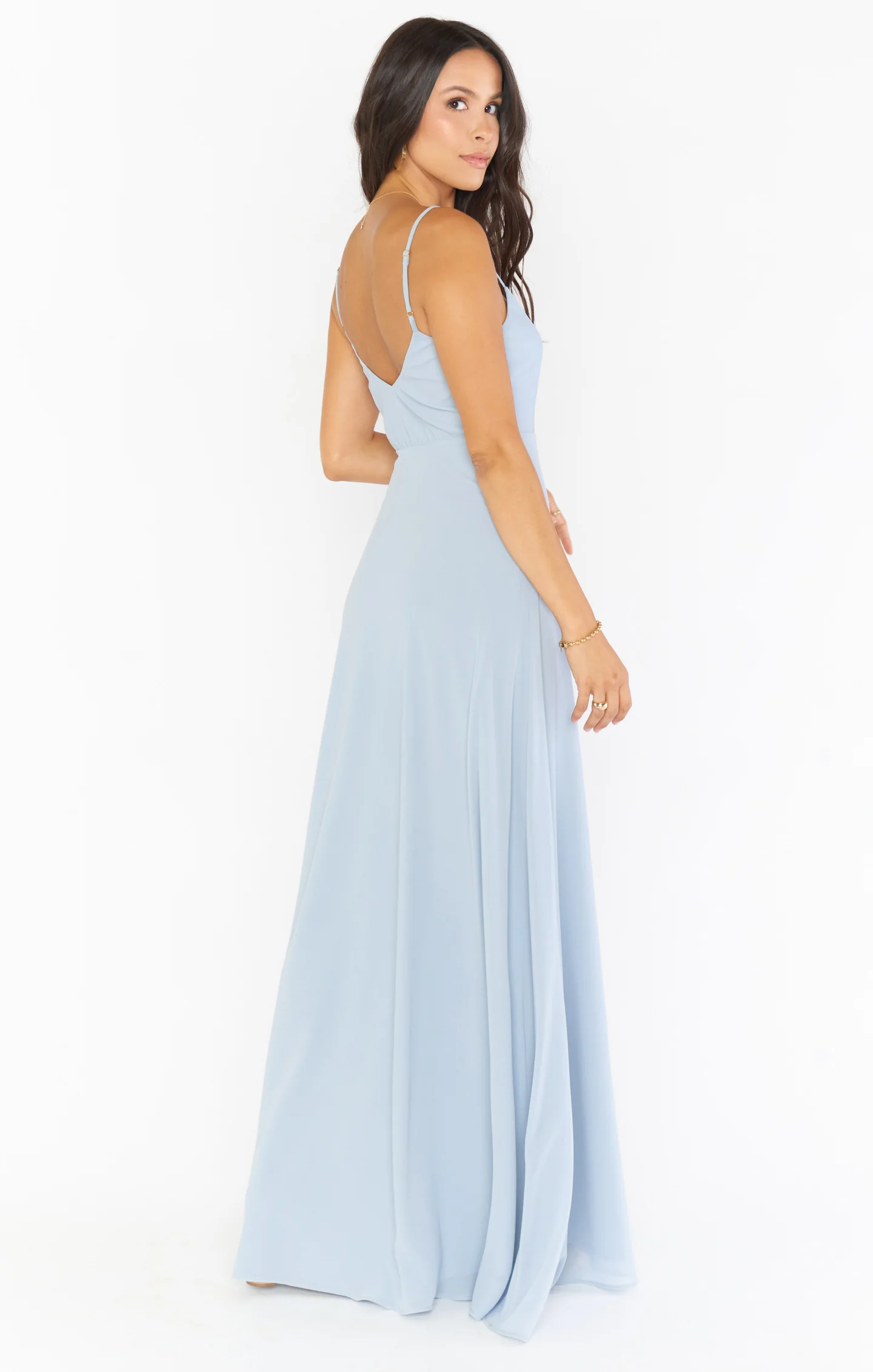 Faith Maxi Dress ~ Steel Blue Chiffon - Image 3