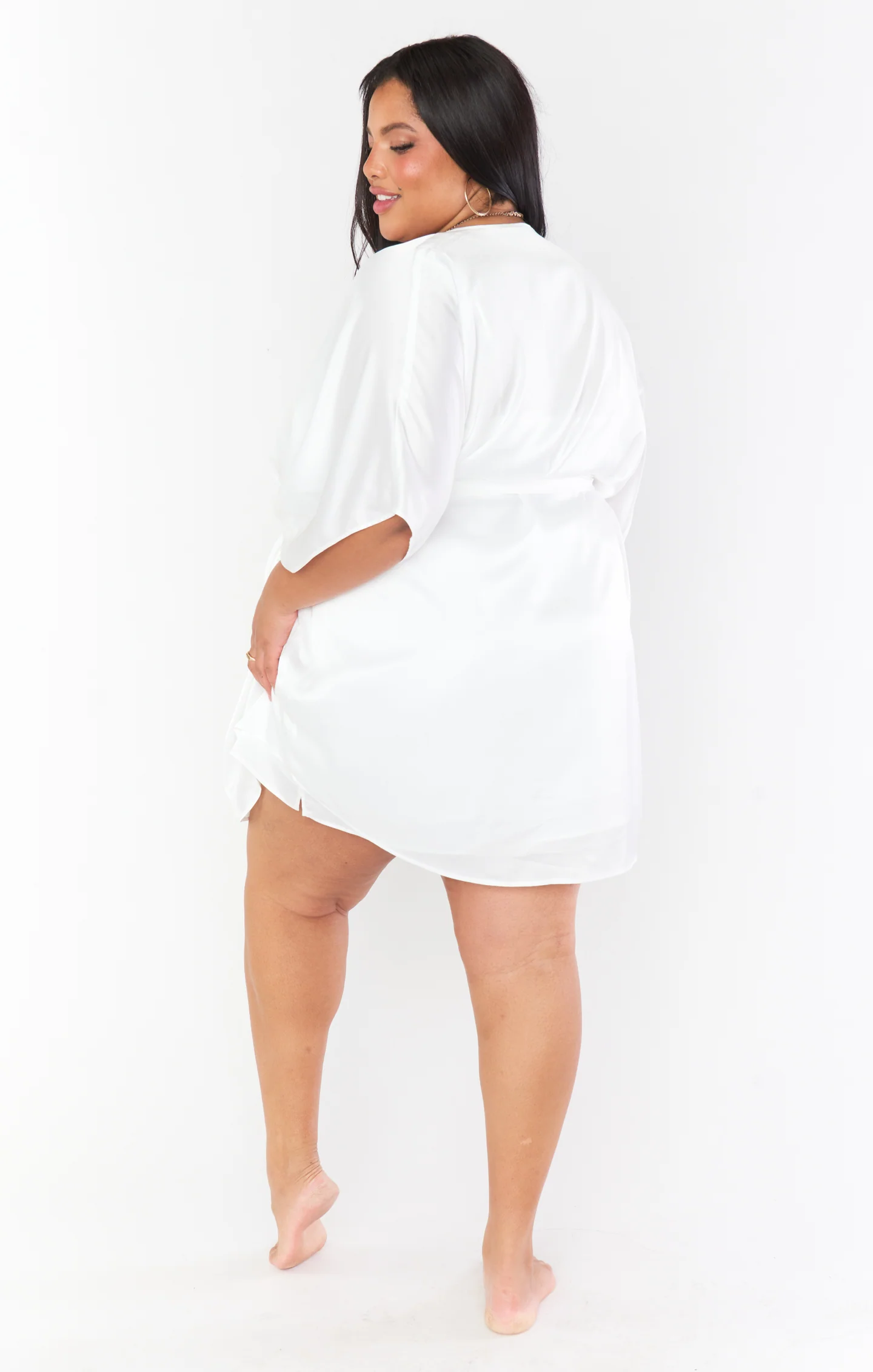 First Look Robe ~ Ivory Luxe Satin - Image 10
