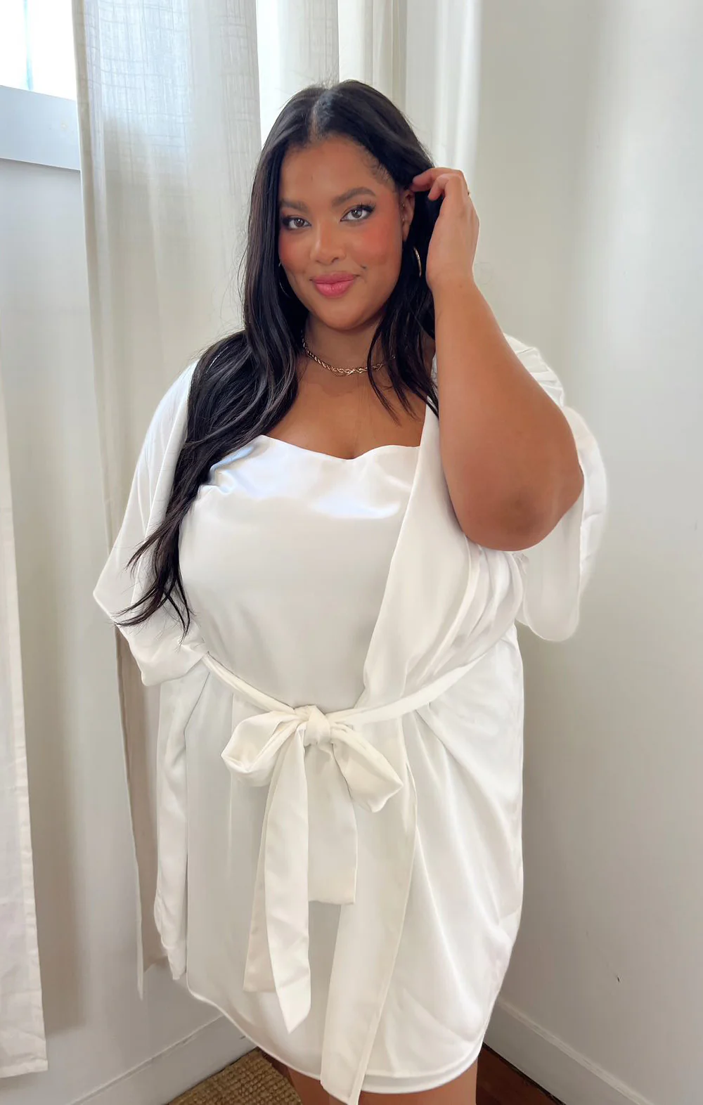 First Look Robe ~ Ivory Luxe Satin - Image 6