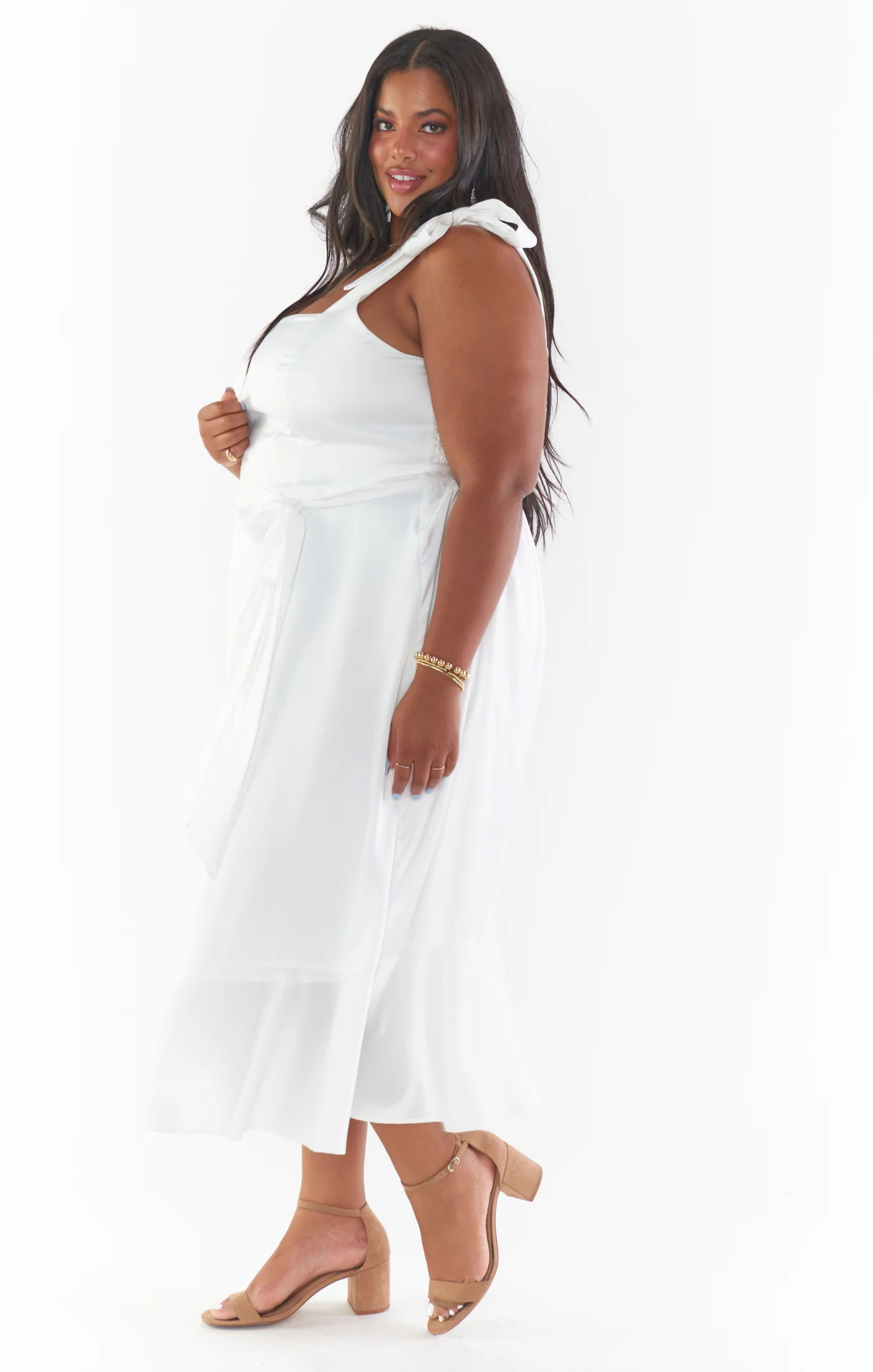 Garden Midi Dress ~ Ivory Luxe Satin - Image 16
