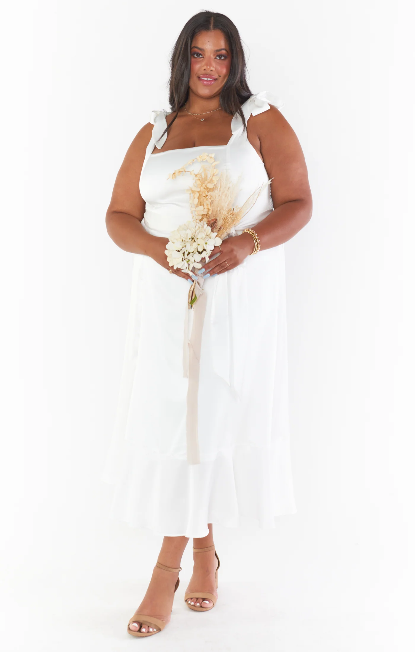 Garden Midi Dress ~ Ivory Luxe Satin - Image 18
