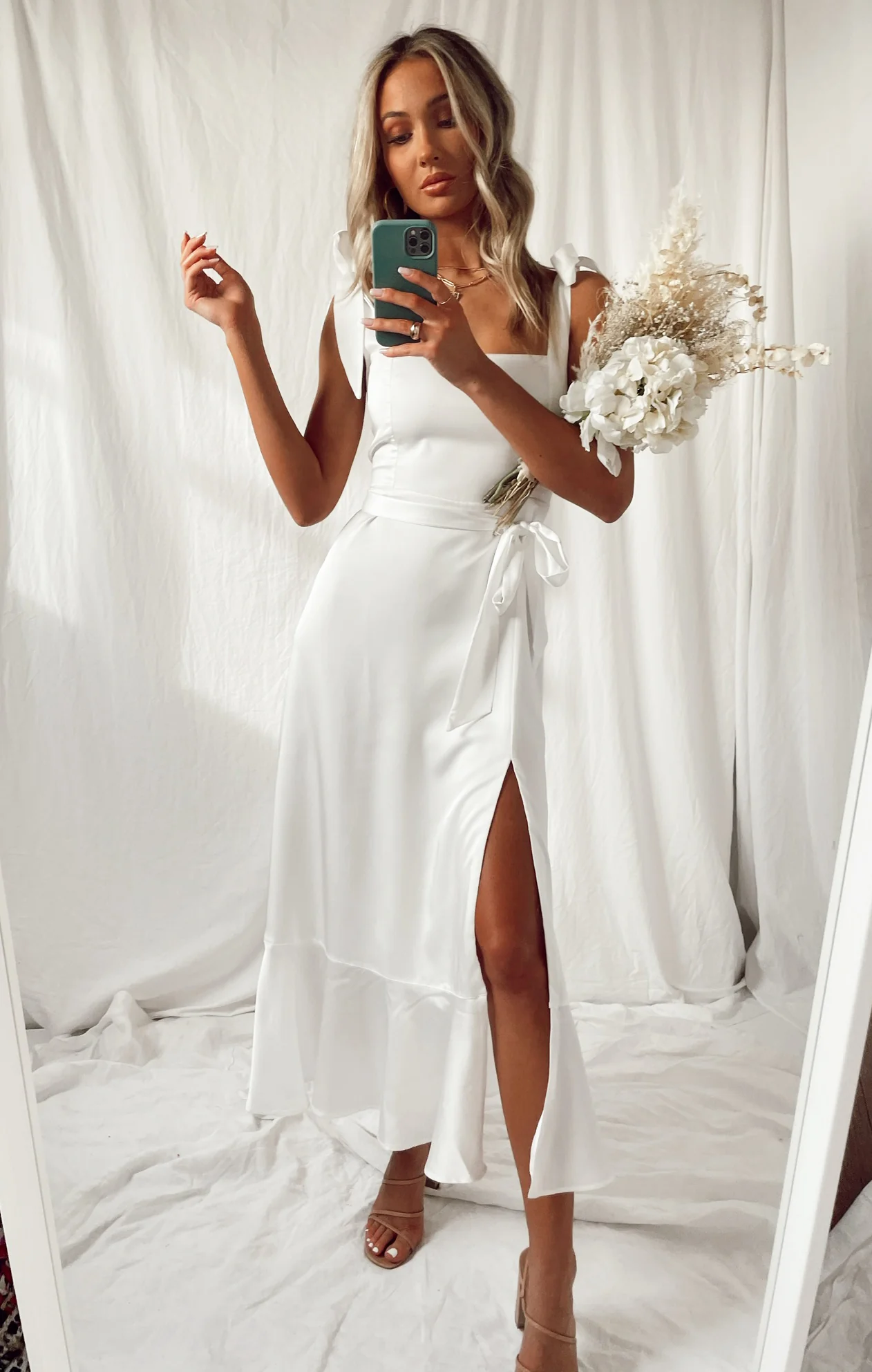 Garden Midi Dress ~ Ivory Luxe Satin - Image 19