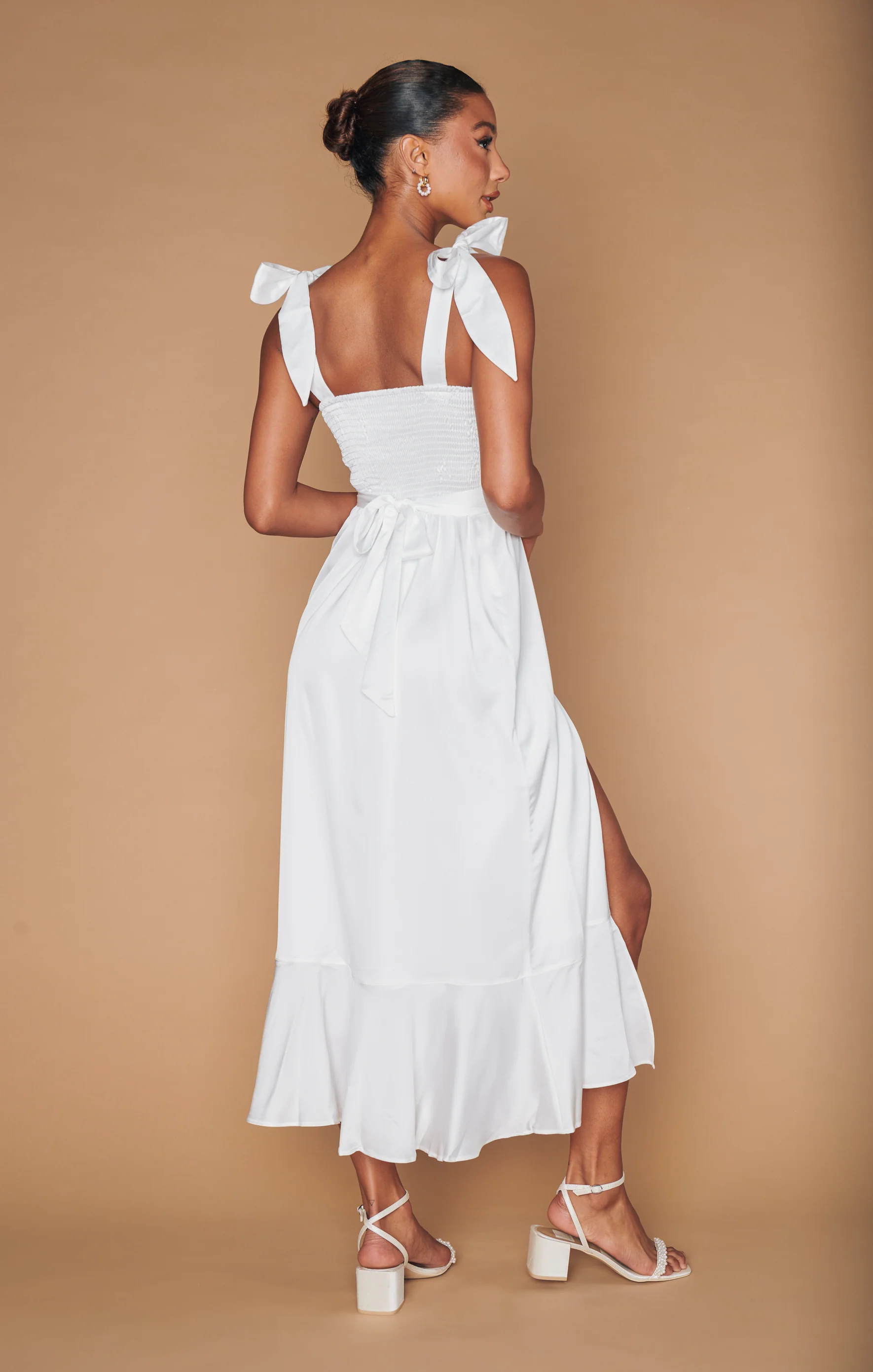 Garden Midi Dress ~ Ivory Luxe Satin - Image 6