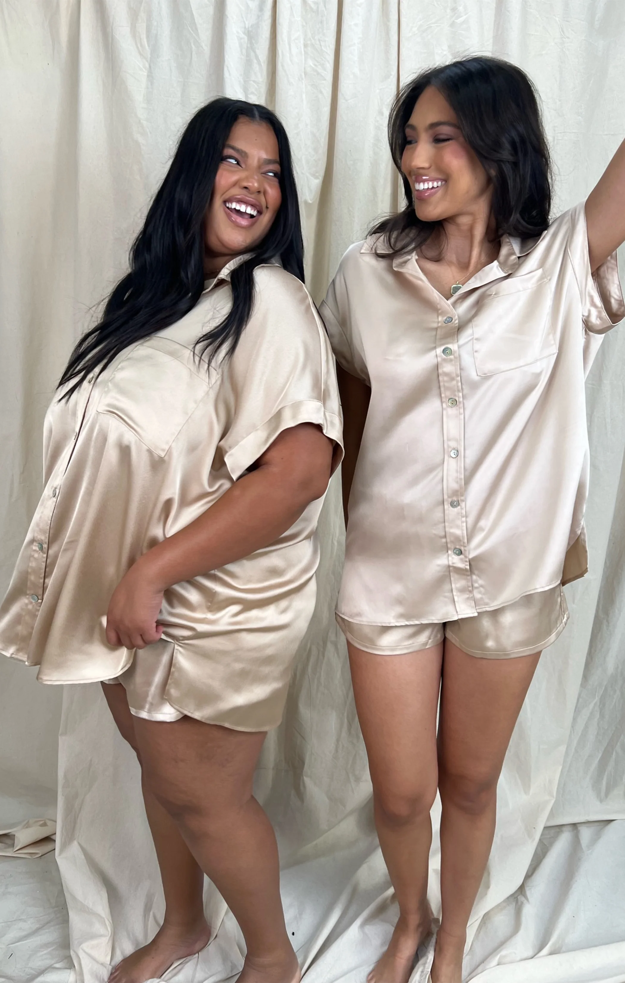 Glam Time Shorts ~ Champagne Luxe Satin - Image 3