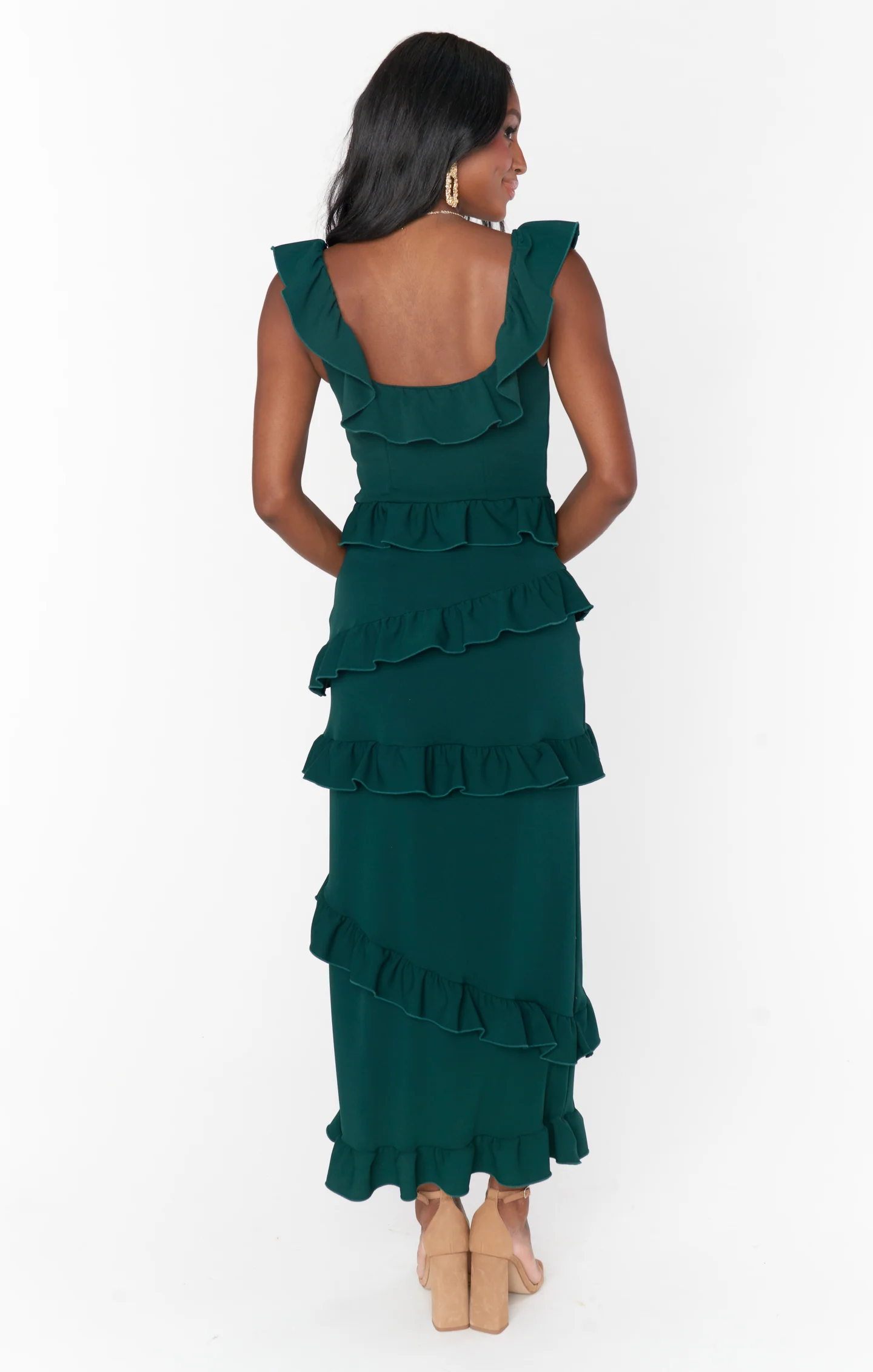 Greta Dress ~ Emerald Stretch - Image 8