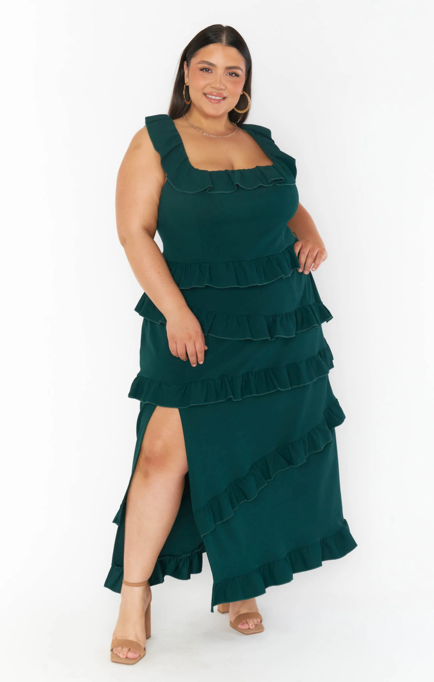Greta Dress ~ Emerald Stretch - Image 9