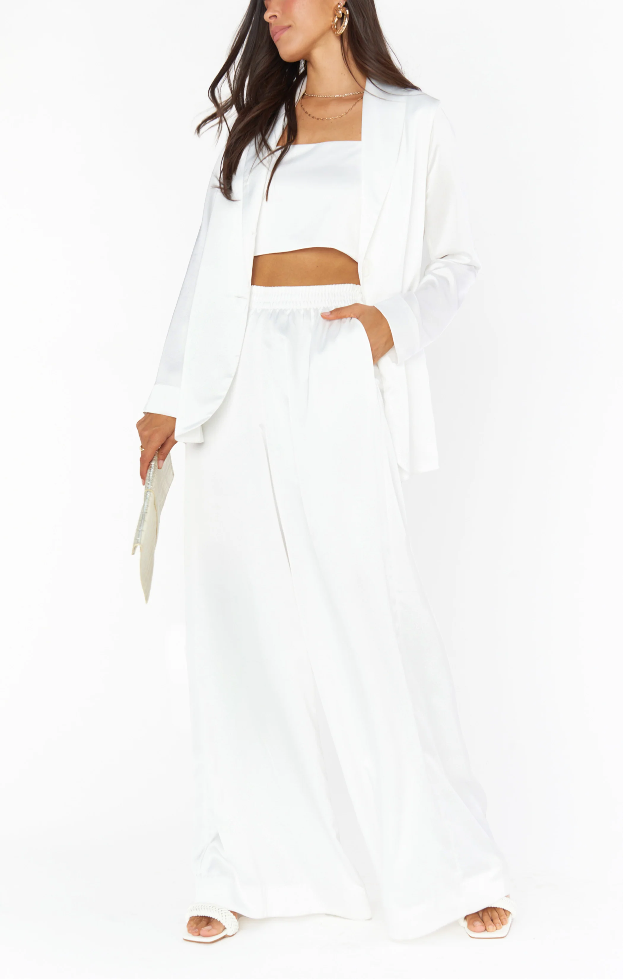 Irwin Pants ~ Ivory Luxe Satin - Image 3