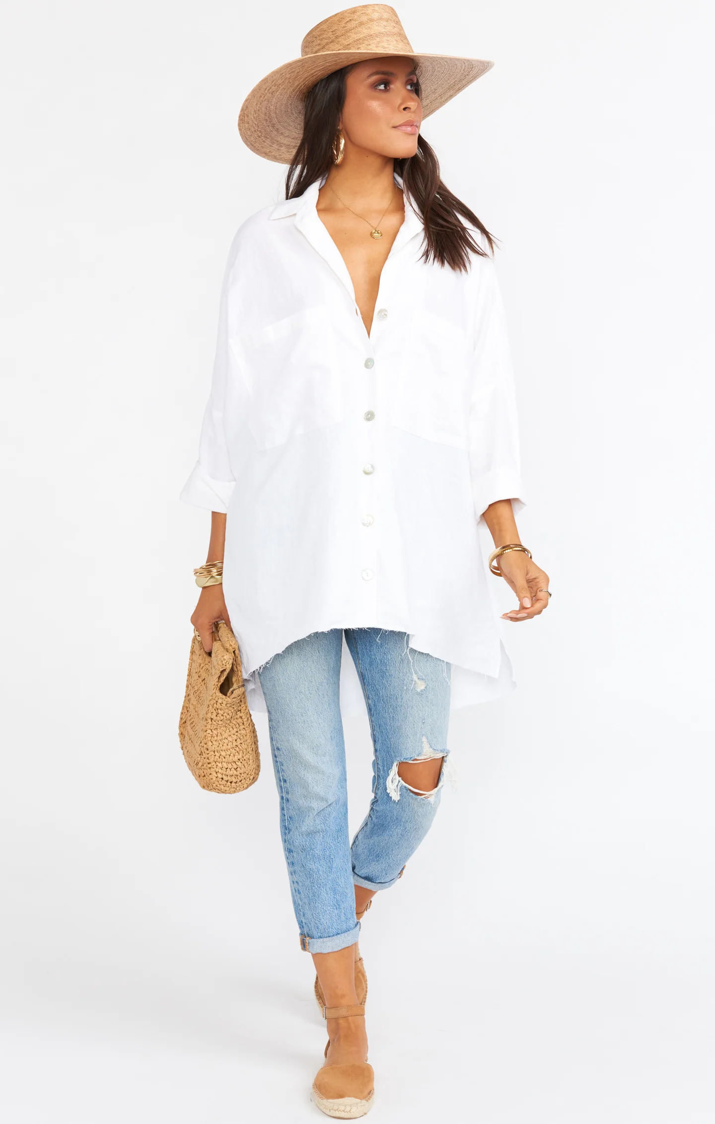 Johns Button Down Shirt ~ White Linen - Image 13