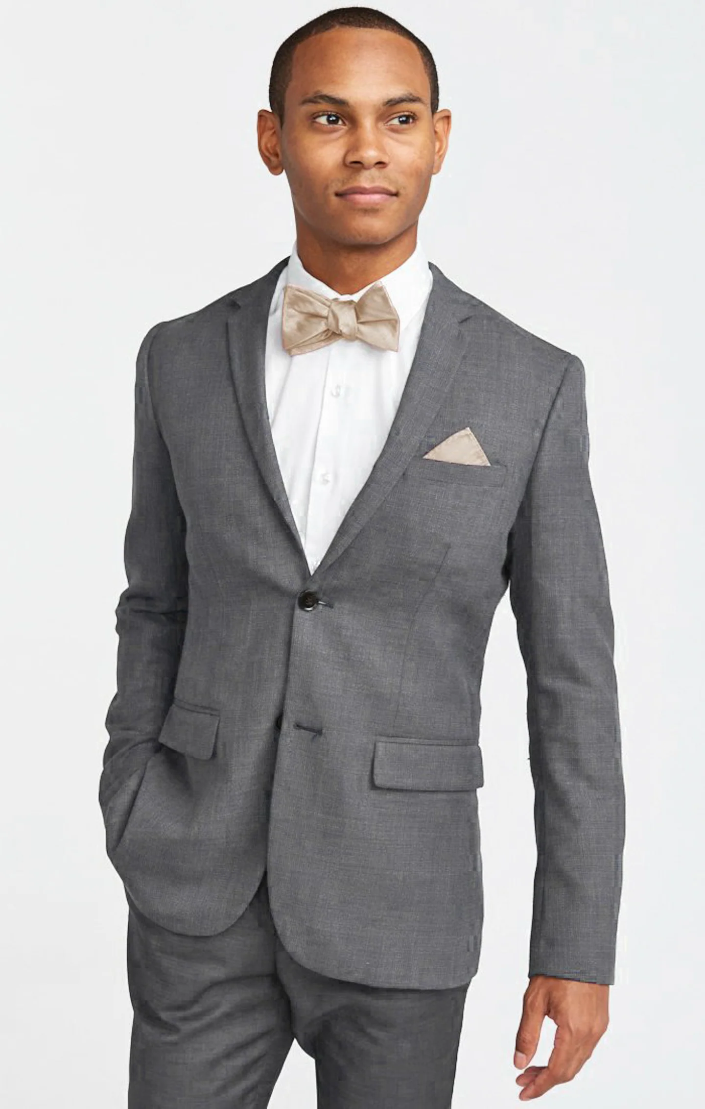 Josh Bow Tie ~ Champagne Solid - Image 3