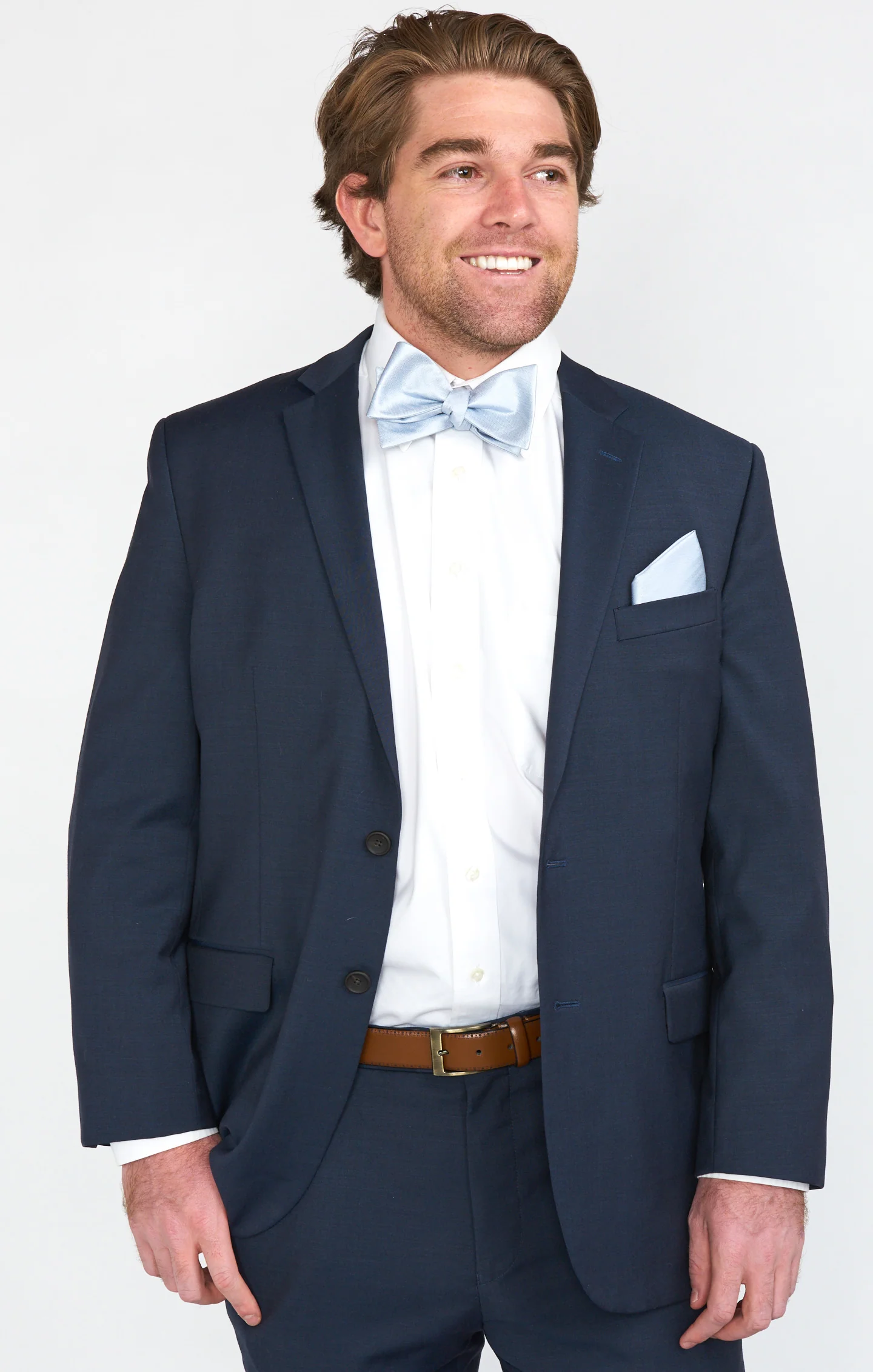 Josh Bow Tie ~ Steel Blue Solid - Image 3