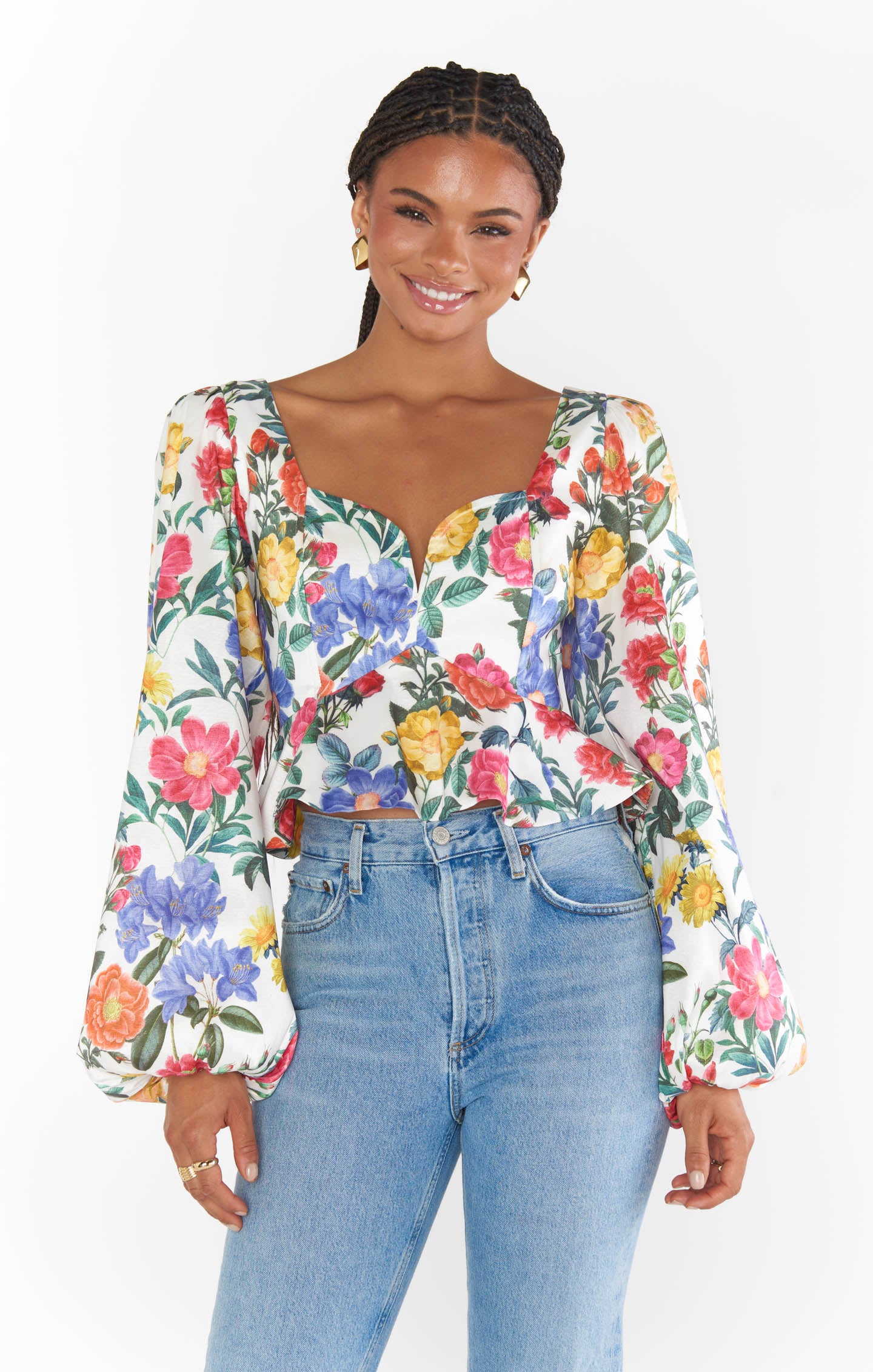 Lover Top ~ Charm Peony White Taffeta - Image 4