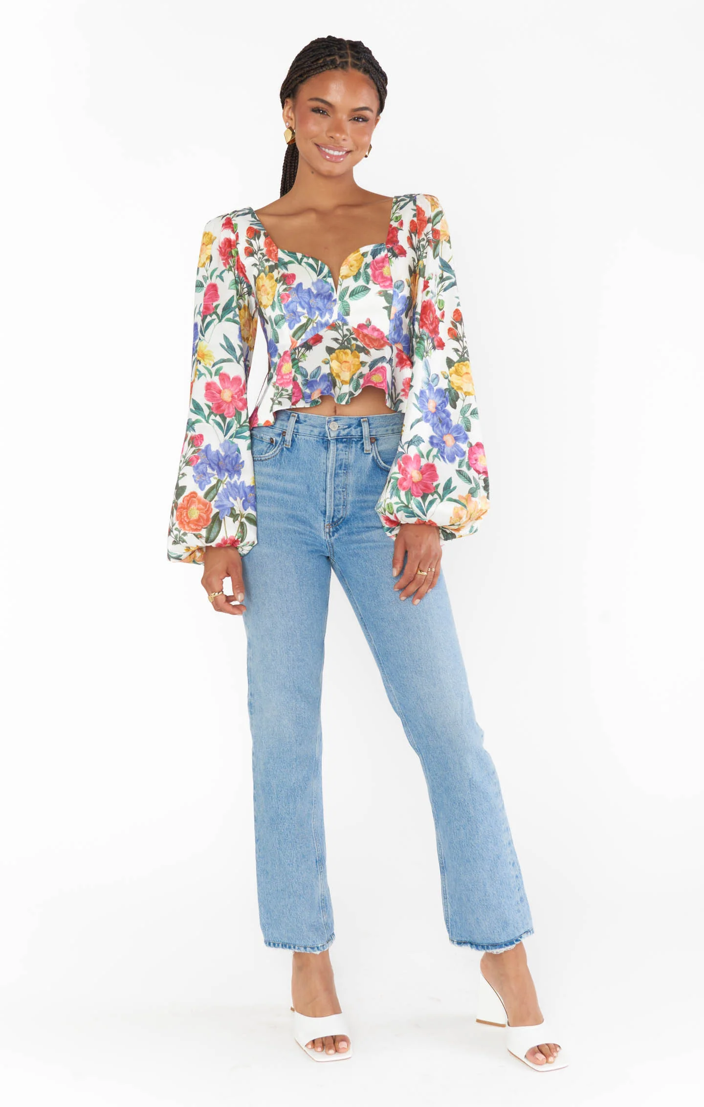 Lover Top ~ Charm Peony White Taffeta - Image 6