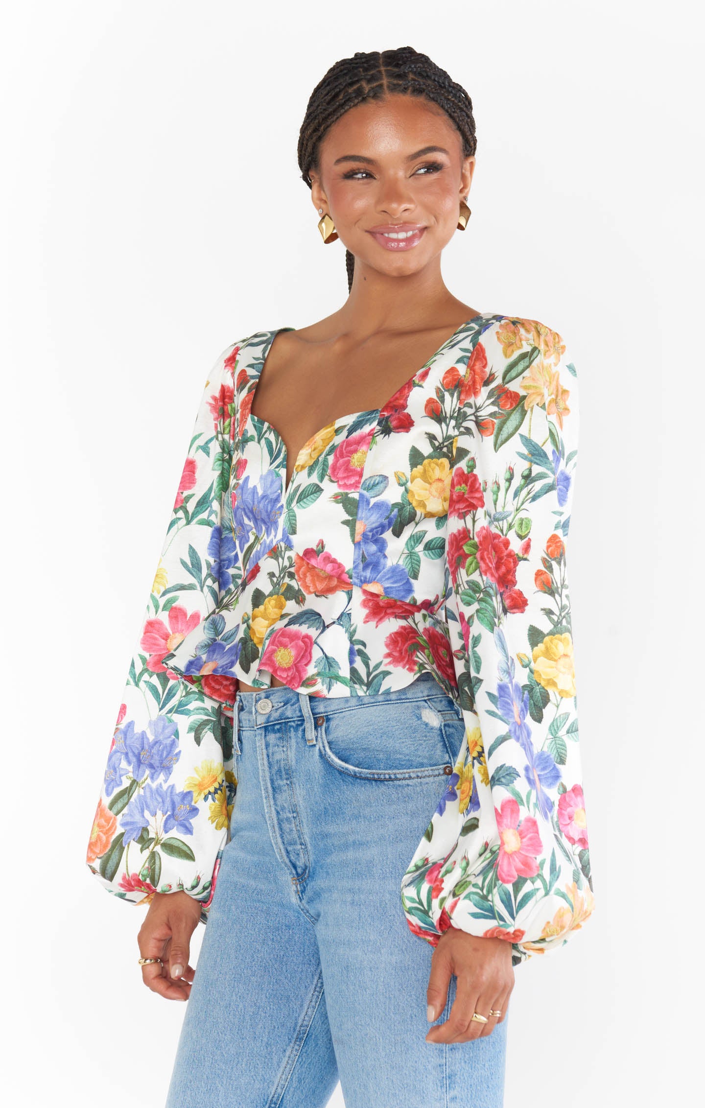 Lover Top ~ Charm Peony White Taffeta - Image 7