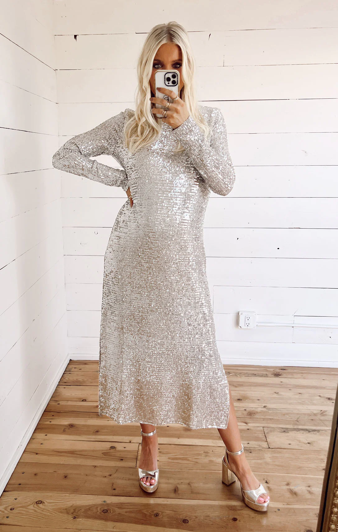 Maddison Dress ~ Platinum Sequins - Image 20