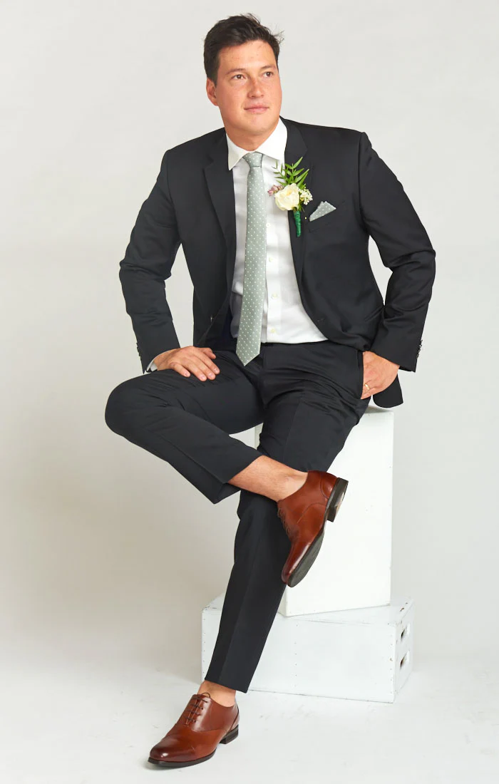 Nico Neck Tie ~ Silver Sage Dot - Image 4