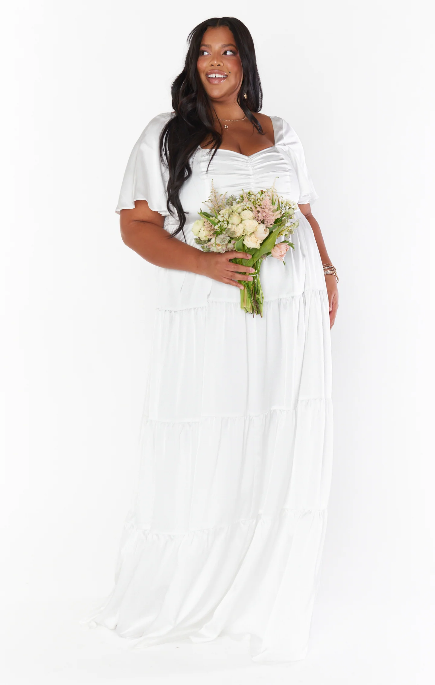 Nicole Maxi Dress ~ Ivory Luxe Satin - Image 11