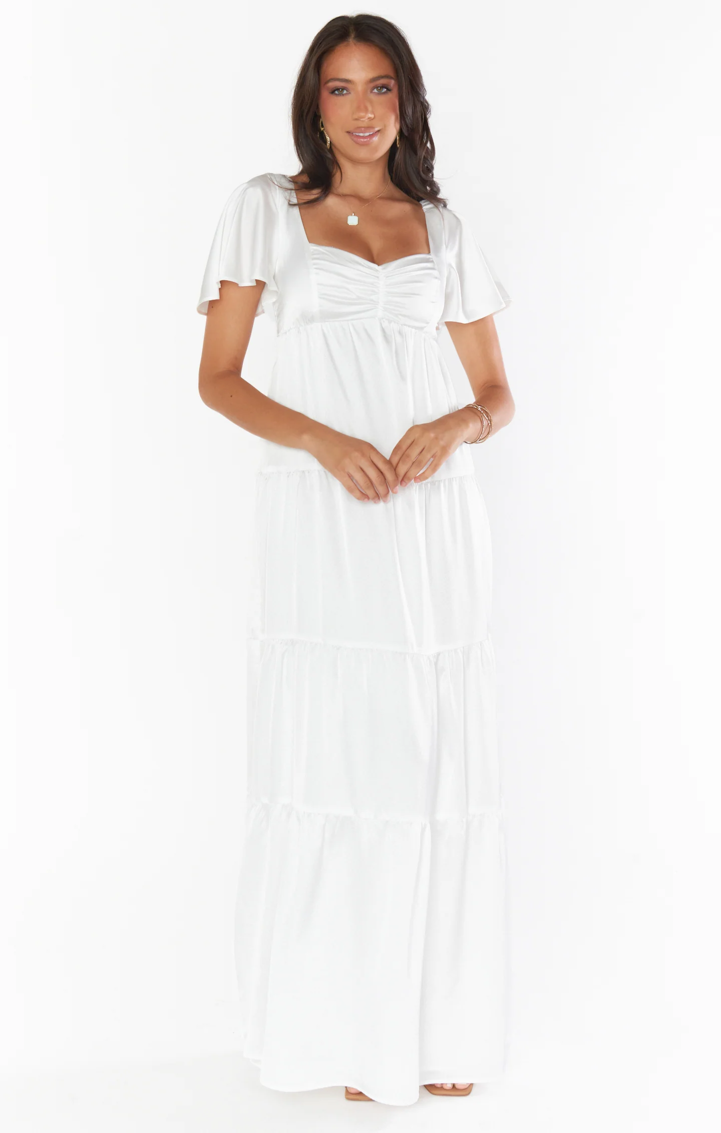 Nicole Maxi Dress ~ Ivory Luxe Satin - Image 3