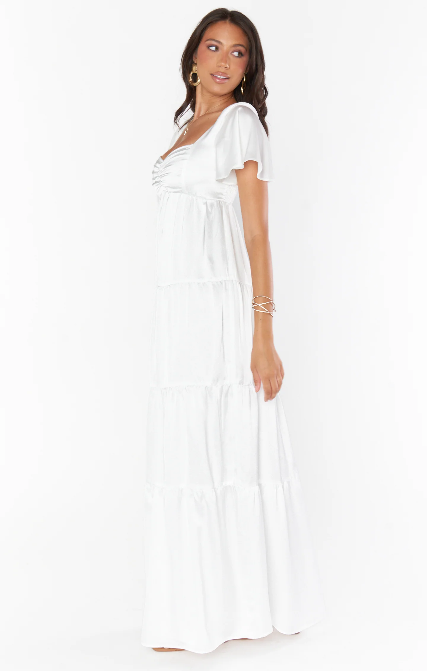 Nicole Maxi Dress ~ Ivory Luxe Satin - Image 5