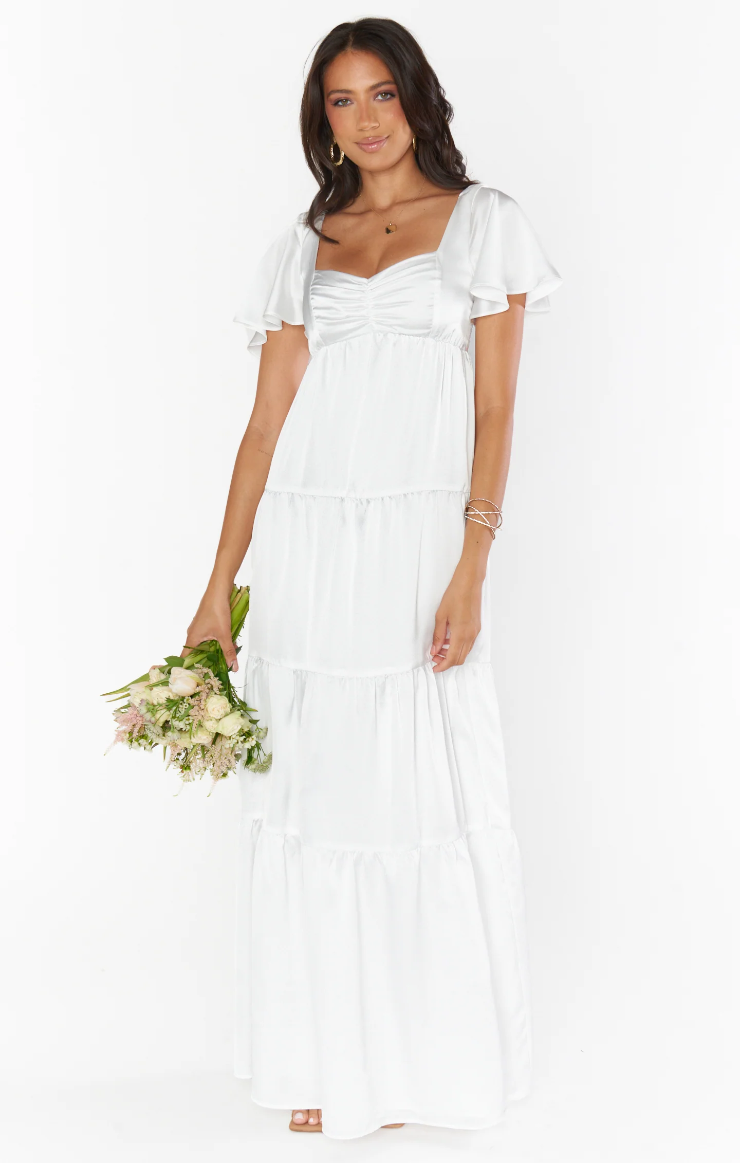 Nicole Maxi Dress ~ Ivory Luxe Satin - Image 8