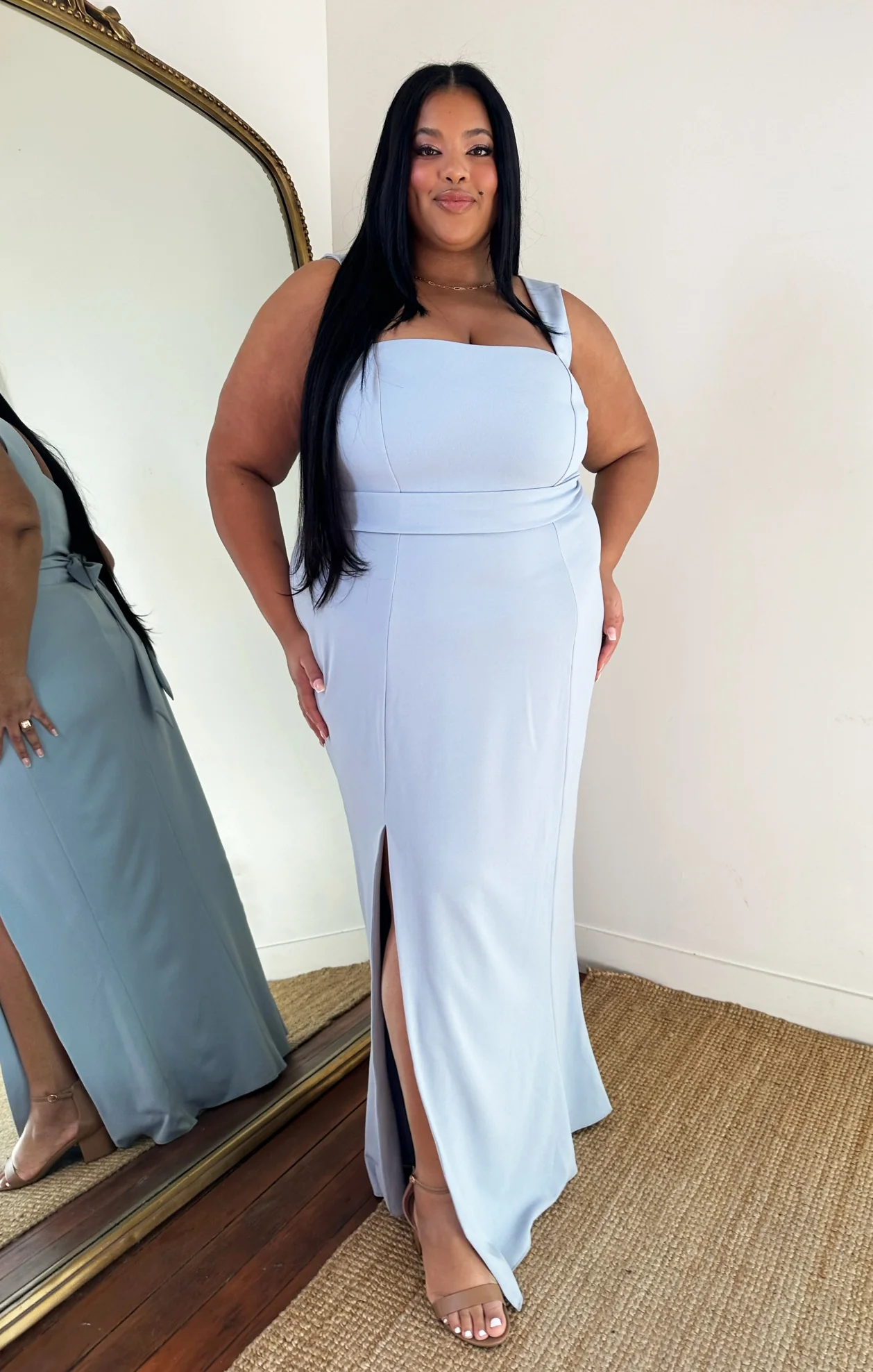 Paris Gown ~ Steel Blue Stretch - Image 16