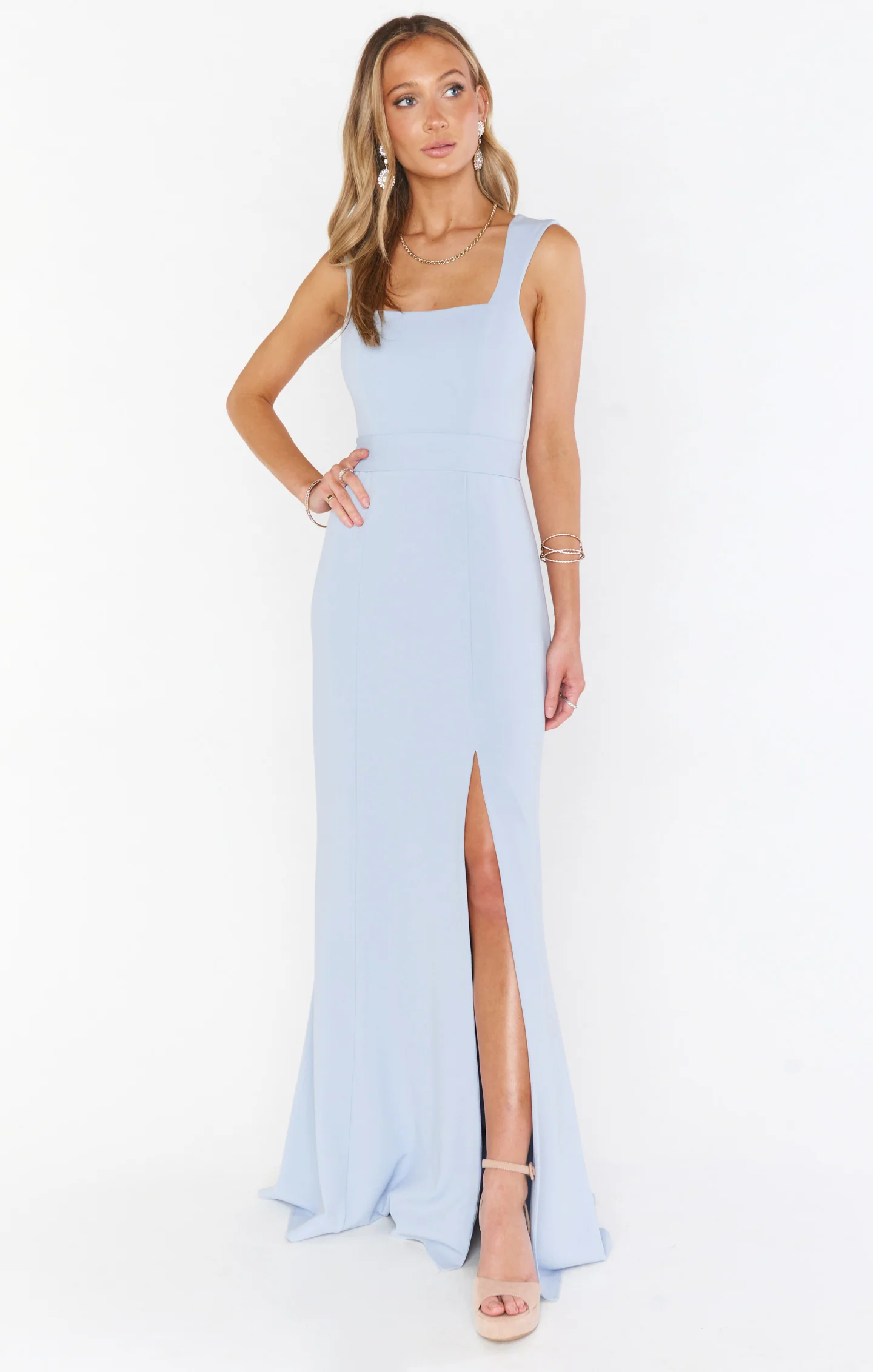 Paris Gown ~ Steel Blue Stretch - Image 18