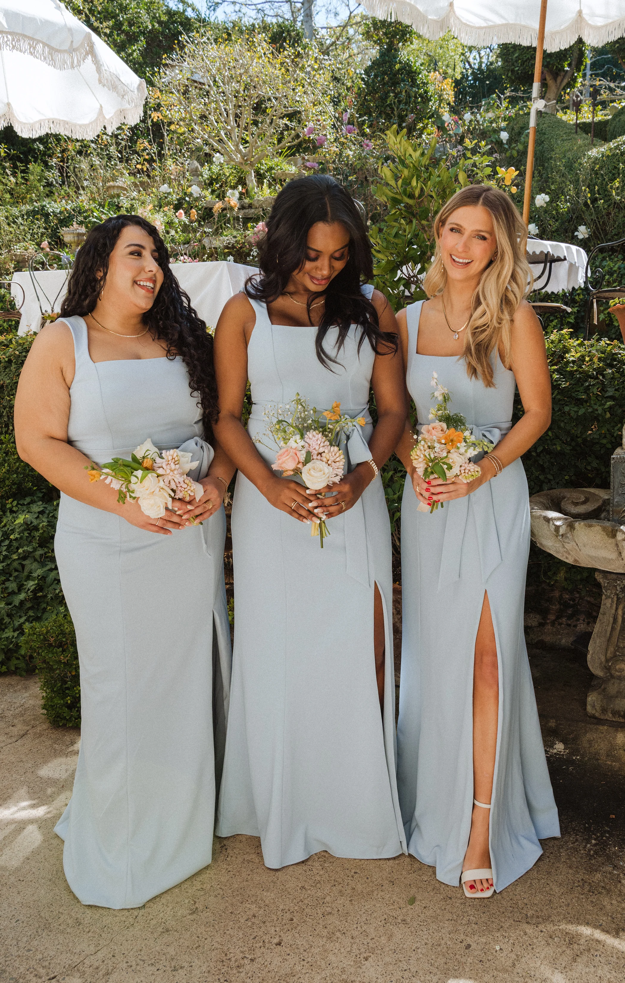 Paris Gown ~ Steel Blue Stretch - Image 3