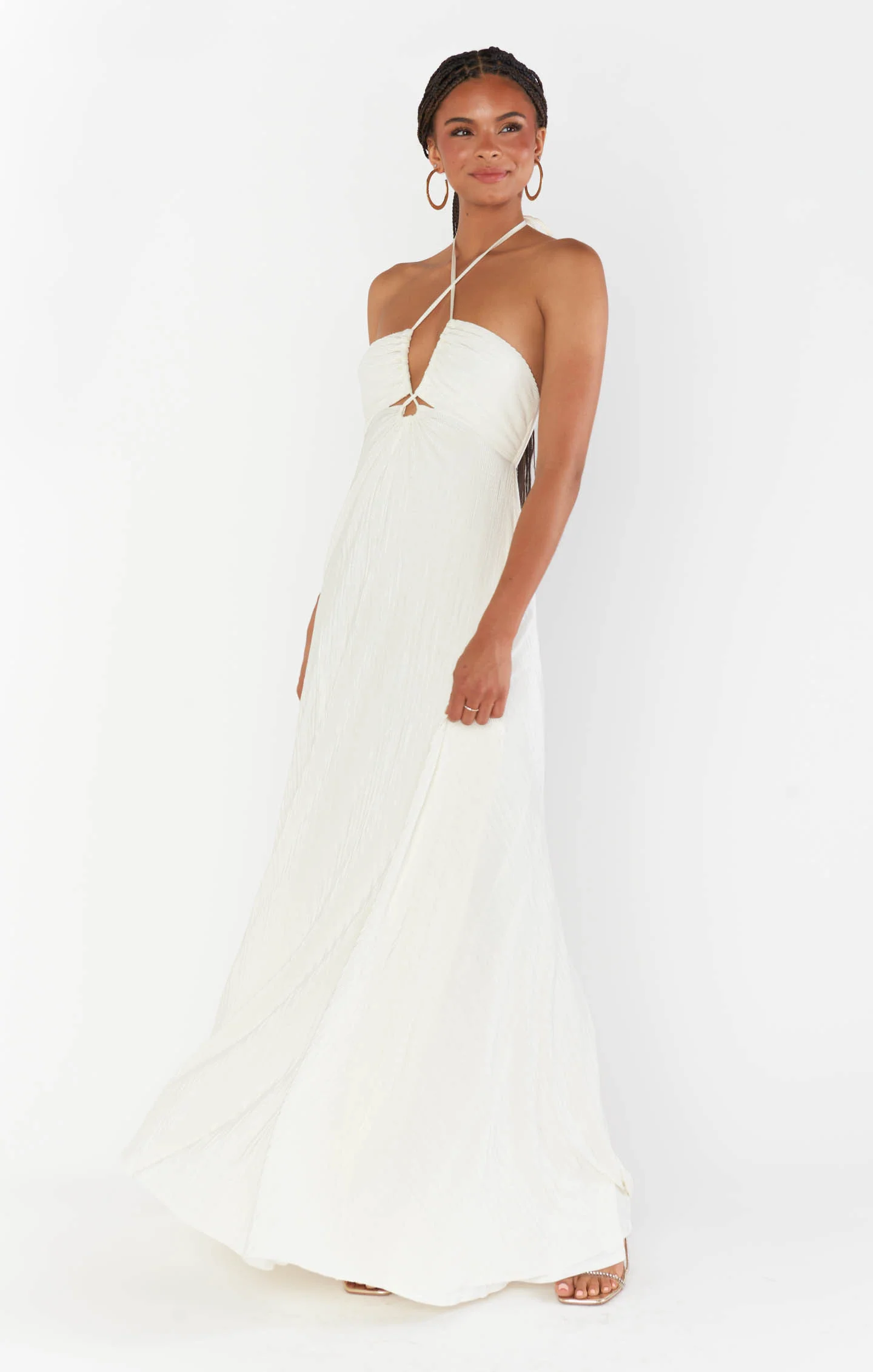 Paros Maxi Dress ~ Ivory Pleat - Image 5