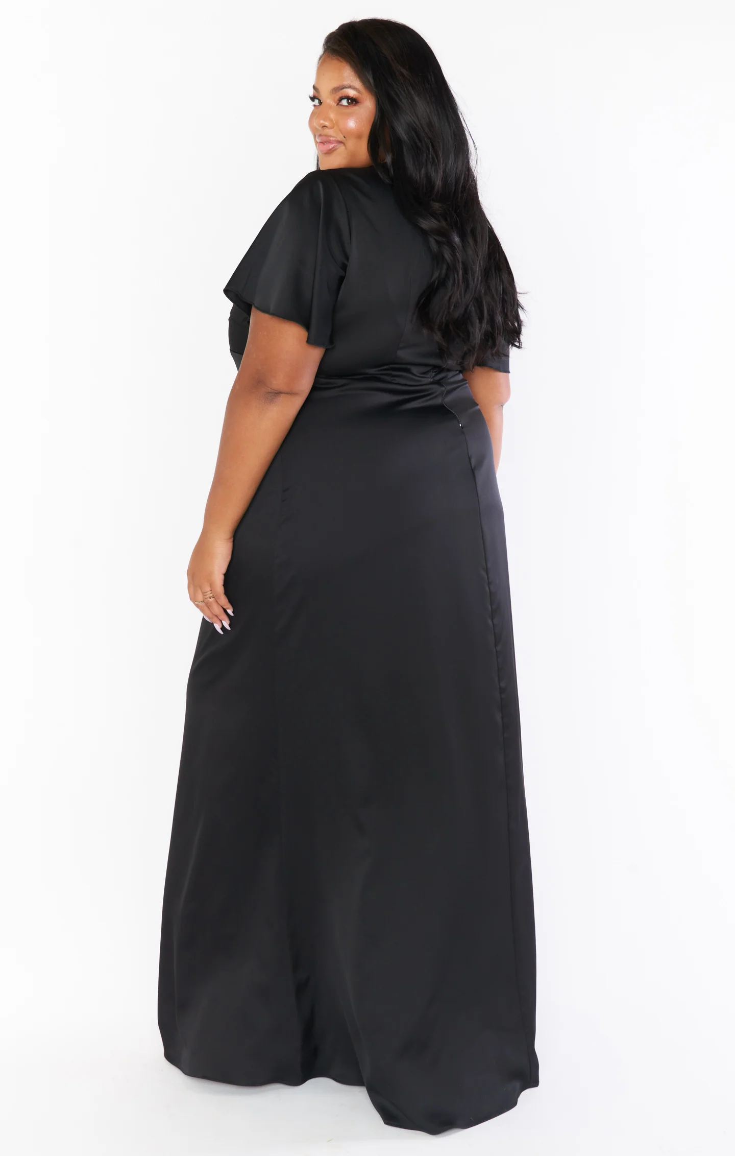 Rome Twist Gown ~ Black Luxe Satin - Image 10