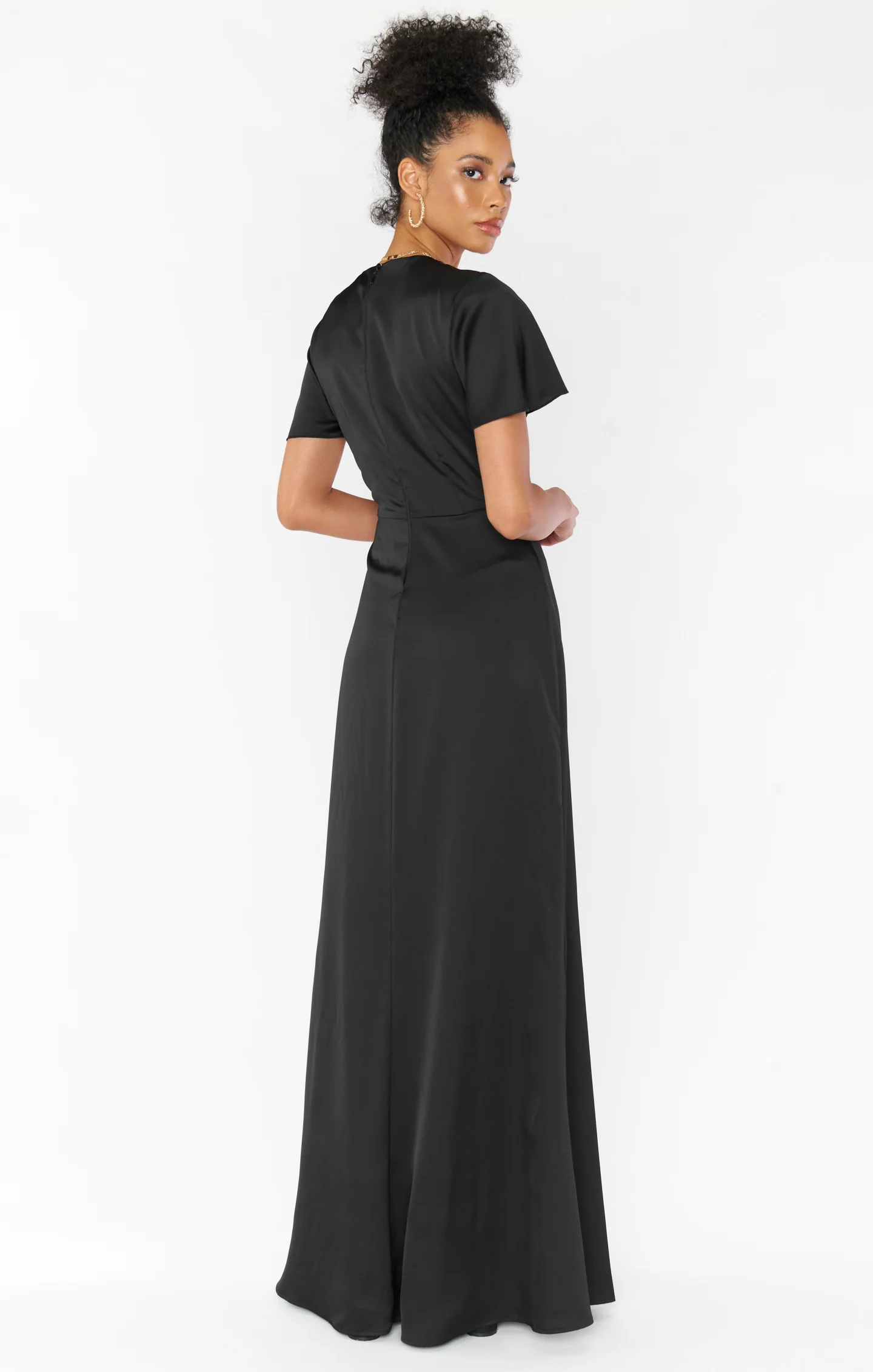 Rome Twist Gown ~ Black Luxe Satin - Image 4