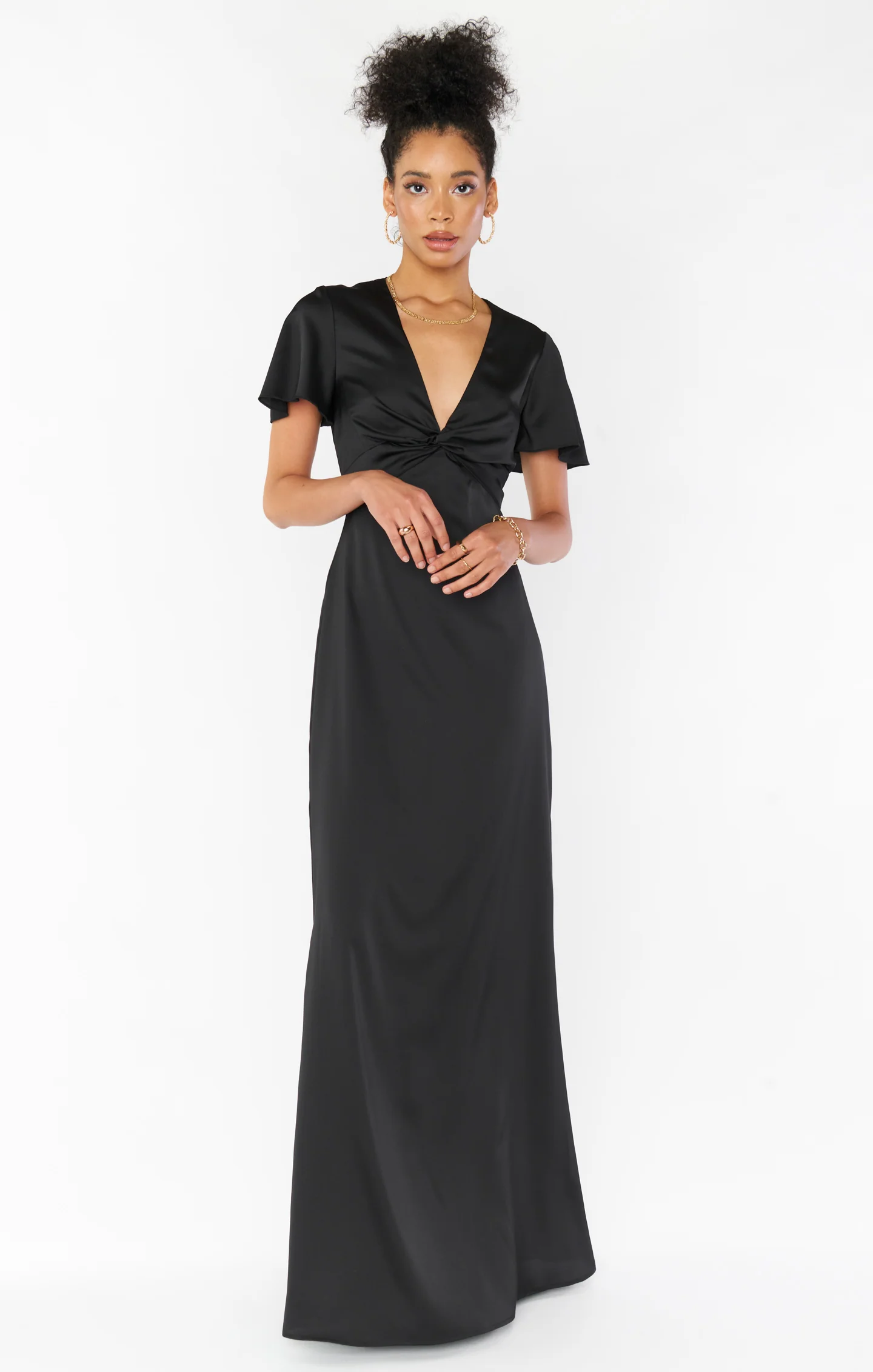 Rome Twist Gown ~ Black Luxe Satin - Image 6