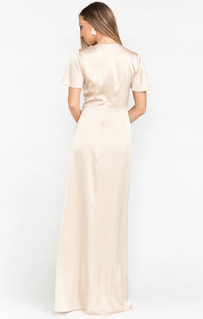Rome Twist Gown ~ Champagne Luxe Satin - Image 5