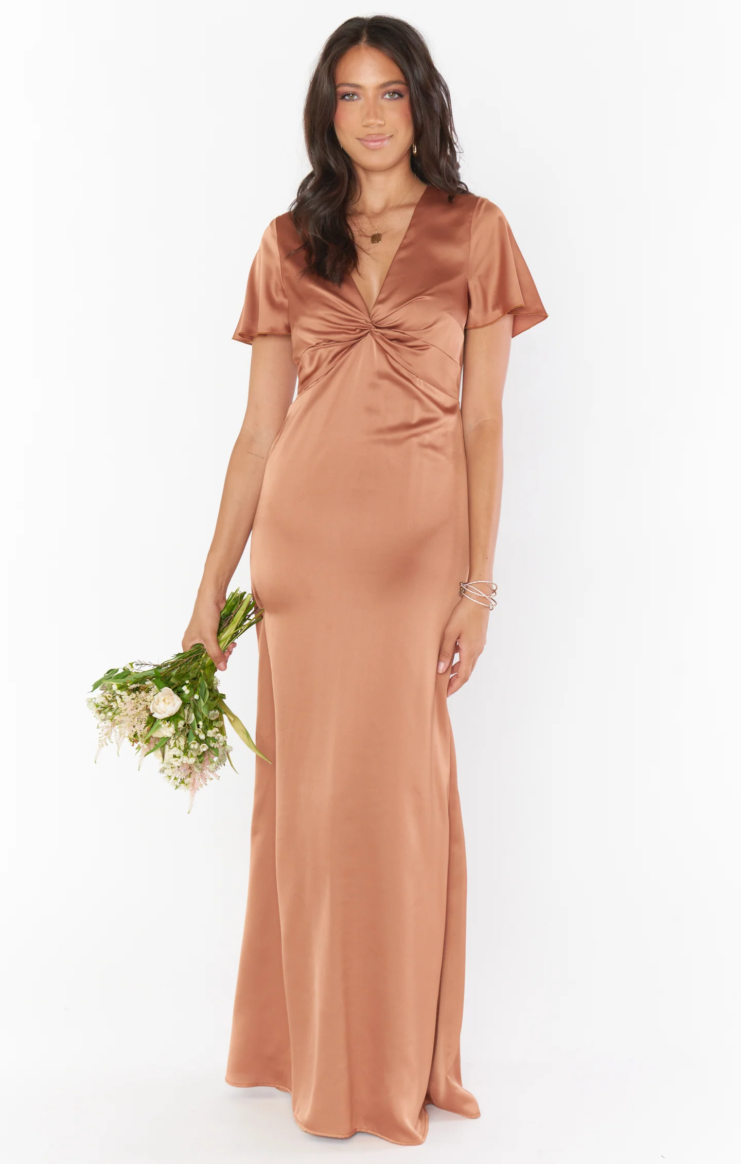 Rome Twist Gown ~ Copper Luxe Satin - Image 13