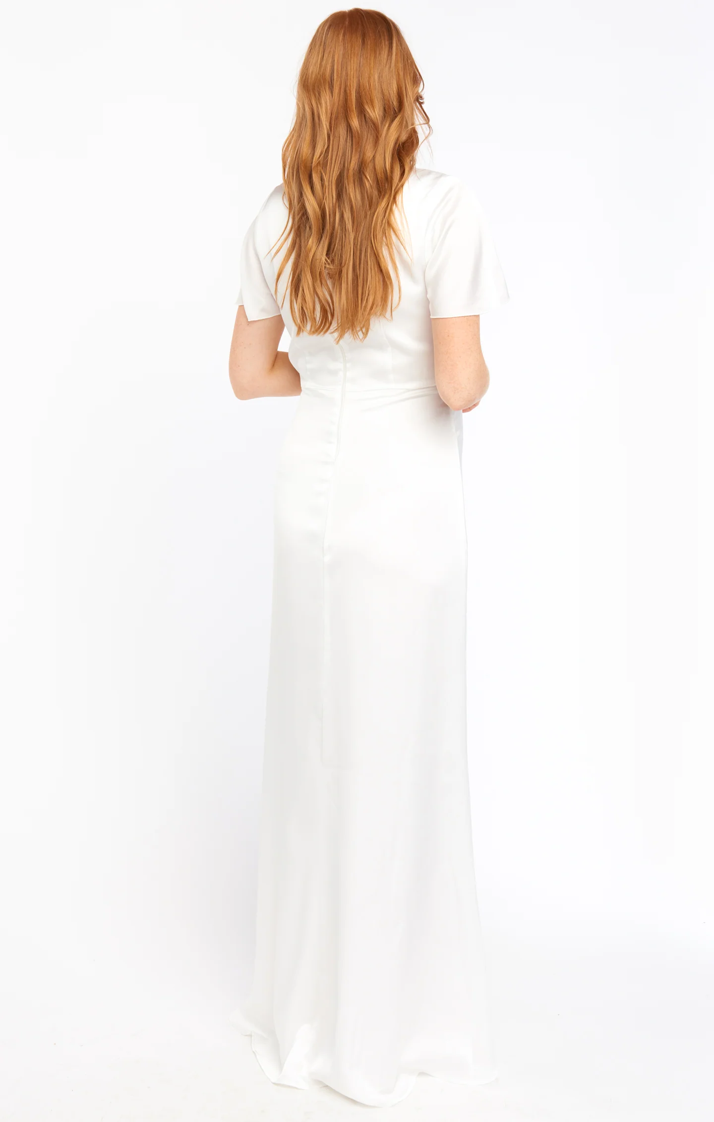 Rome Twist Gown ~ Ivory Luxe Satin - Image 10